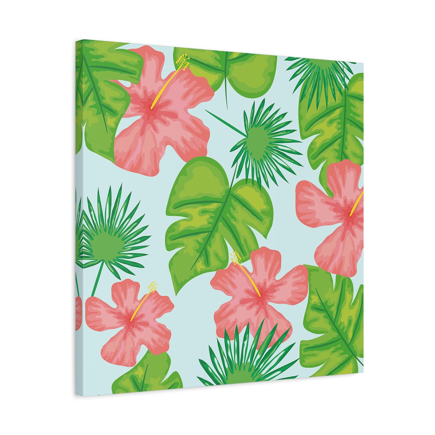 Tropical Island Canvas Art Print - Multiple Sizing Options - Tropical Art Wall Print, Floral Matte Canvas Home Decor