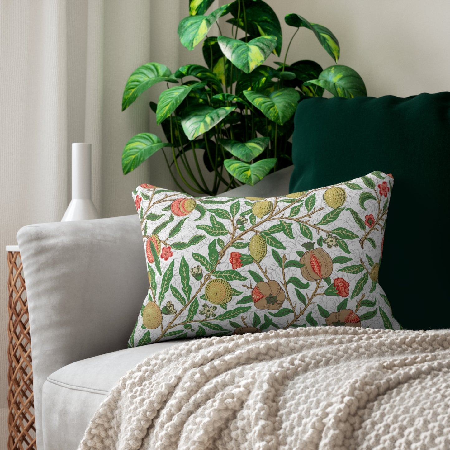 Lemon Verbena Printed Lumbar Pillow with Insert (20" x 14") - Includes insert and zipper closure