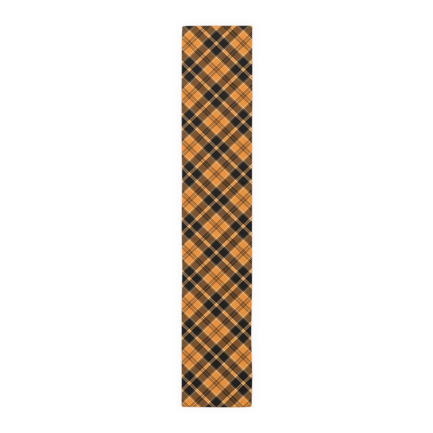 Halloween Plaid Table Runner 16" x 72" or 16" x 90" Sizes - Halloween Dining Decor, Holiday Table Decor, Fall Autumn Table Runner, Halloween Table Runner - Cotton Twill or Polyester choices