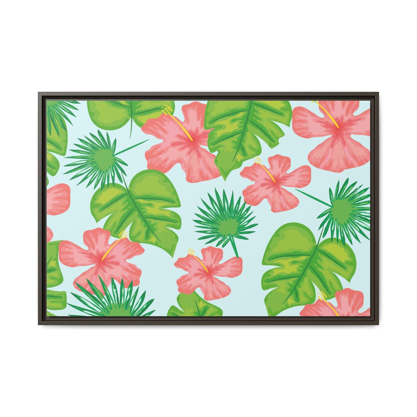 Tropical Island Framed Matte Canvas Art - Multiple Frame Colors & Size Options