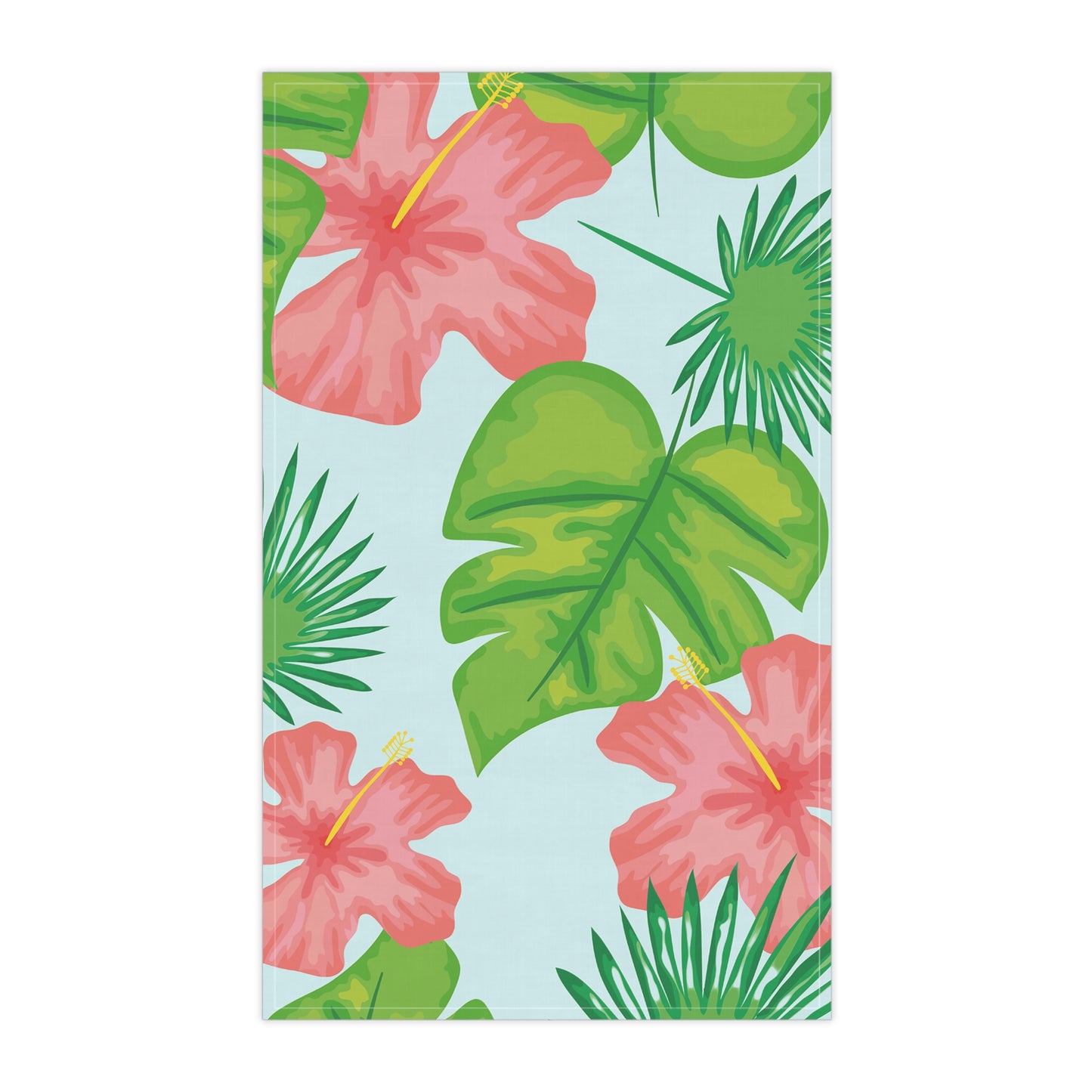 Tropical Island Printed Tea Towels - 100% Cotton Twill, 18" x 30"