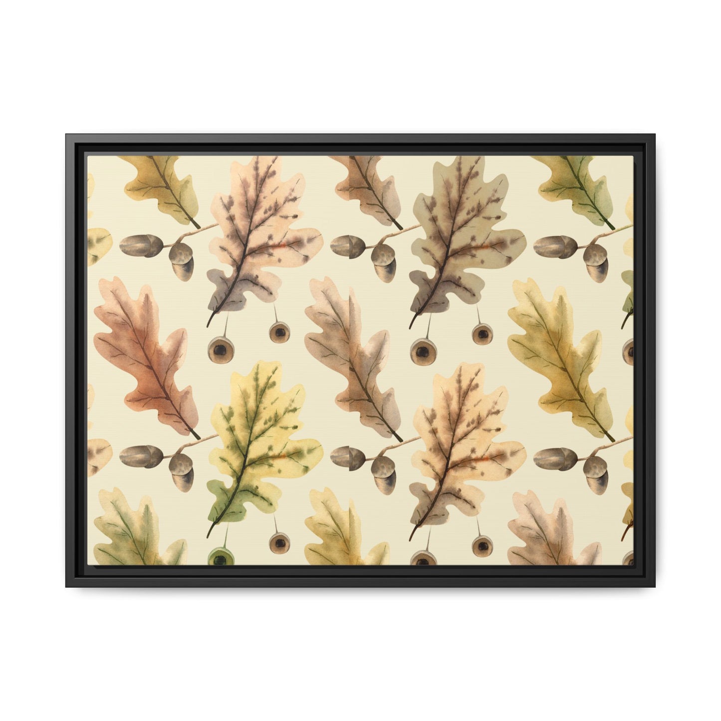 Oak Leaves Framed Matte Canvas Art - Multiple Frame Colors & Size Options