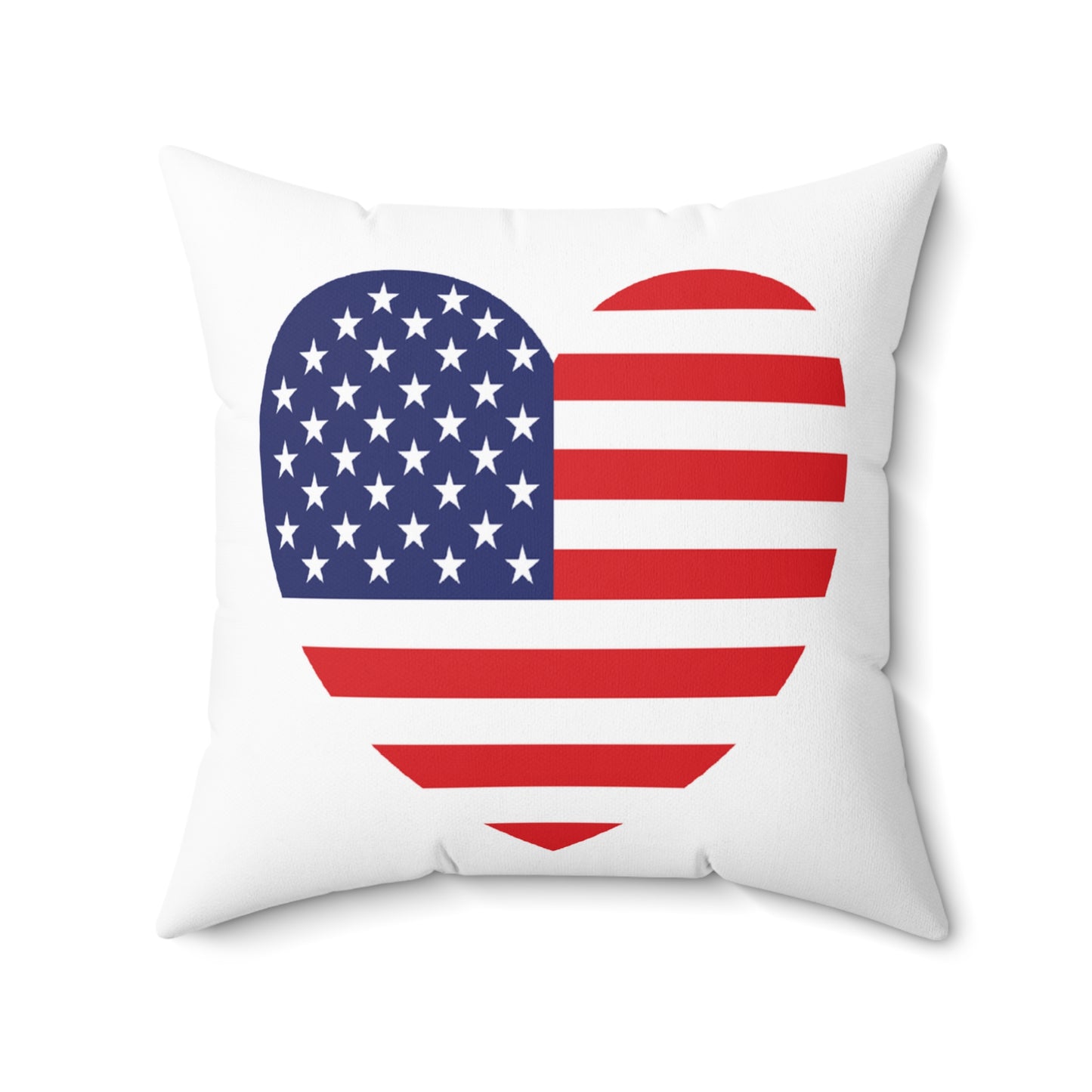 American Flag Heart Square Pillow Cover with Insert - Multiple Sizes (14"x14", 16"x16", 18"x18", 20"x20") - Patriotic Heart Square Pillow | USA Love Decor | Independence Day, American Flag Pillow