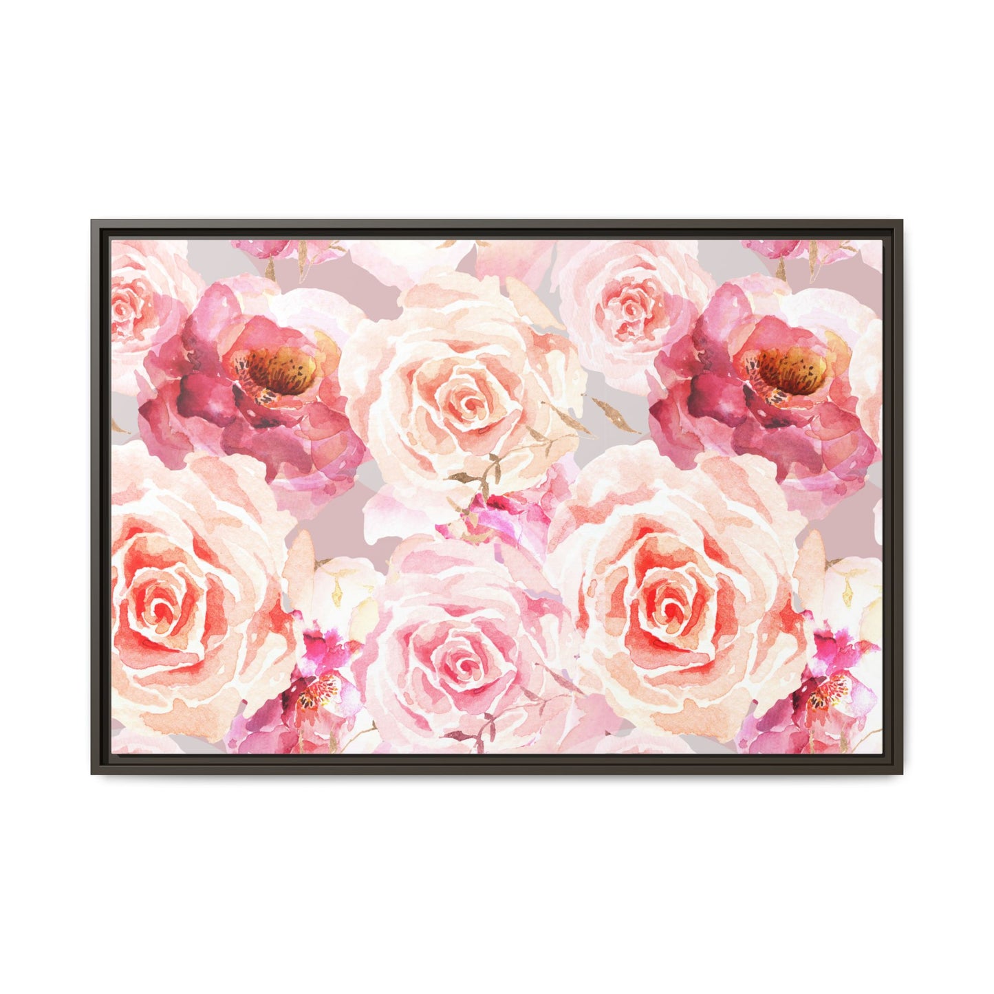 Bohemian Rose Framed Matte Canvas Art - Multiple Frame Colors & Size Options