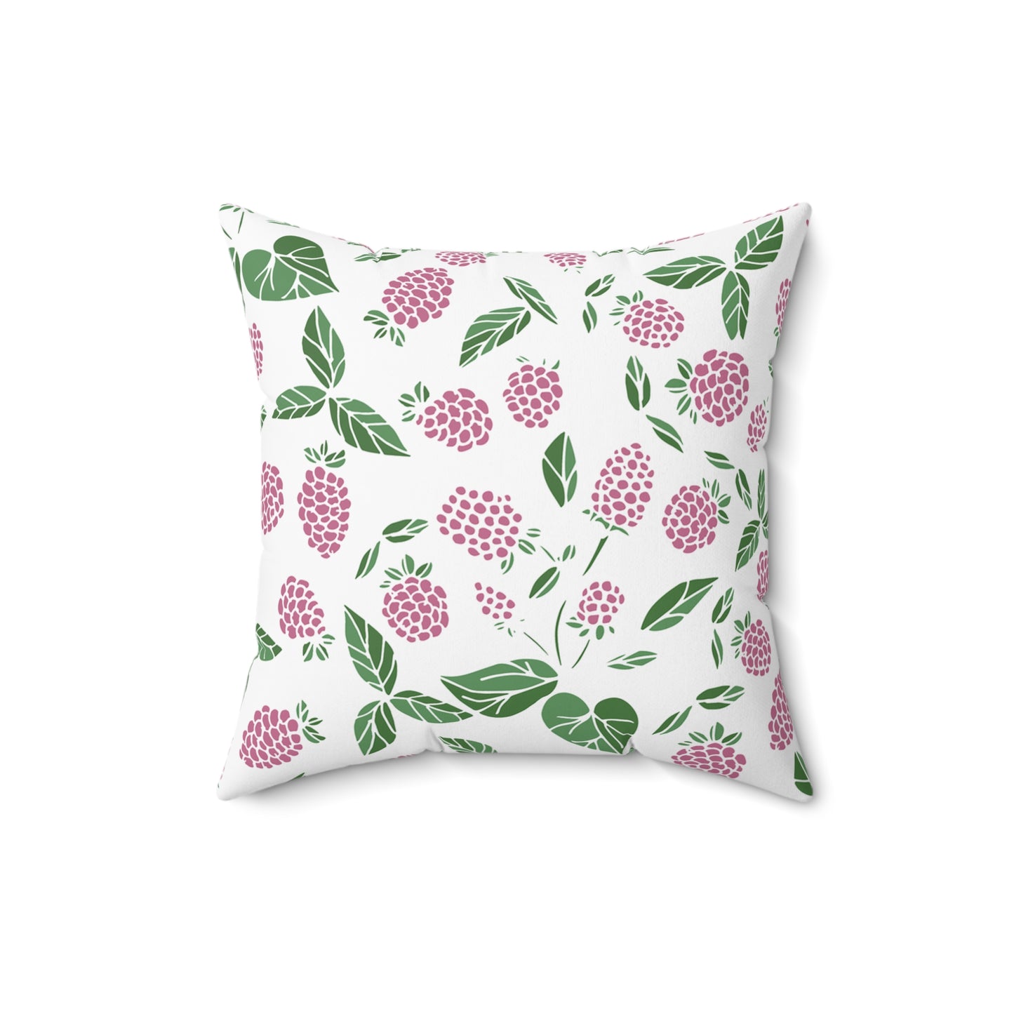 Pink Berry Printed Square Pillow Cover with Insert - Multiple Sizes (14"x14", 16"x16", 18"x18", 20"x20"), Includes insert and zipper closure