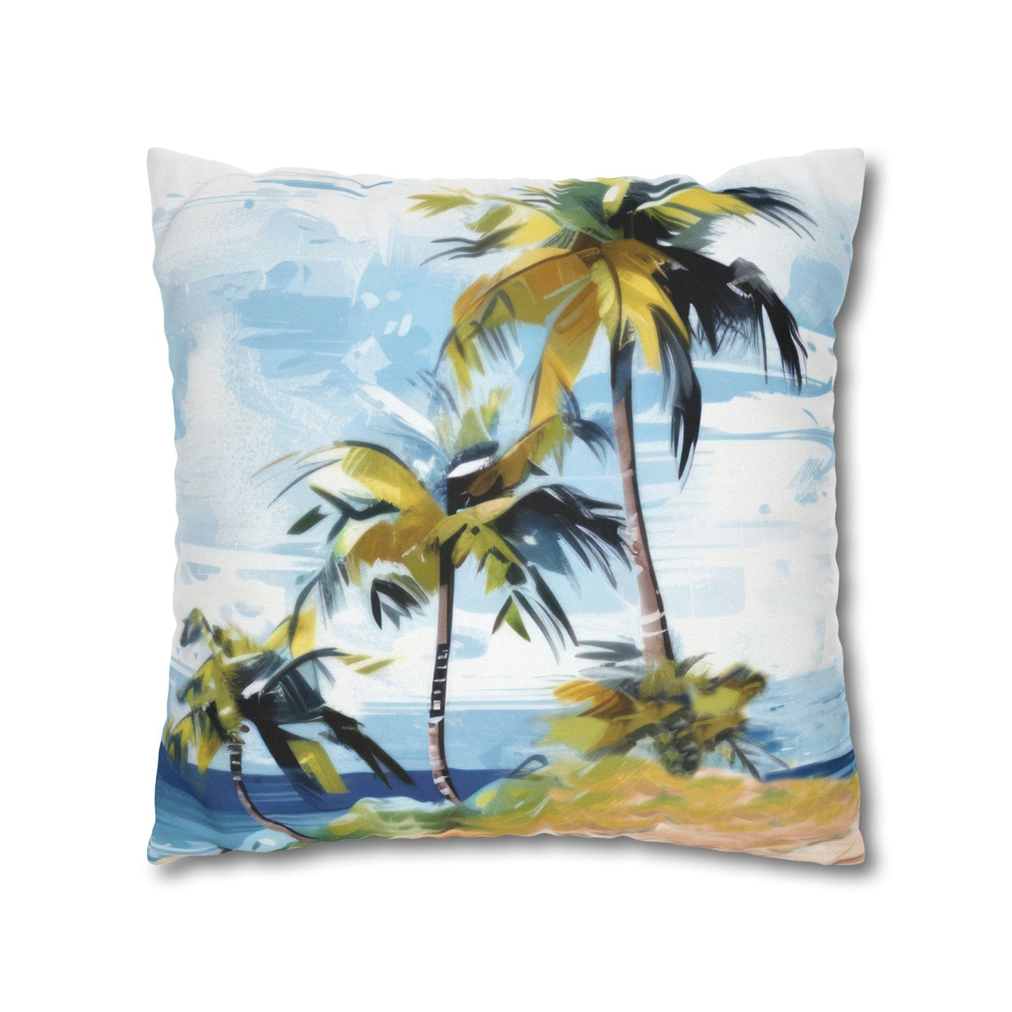Tropical Retreat Printed Square Pillow Cover (no insert) - Multiple Sizes (14"x14", 16"x16", 18"x18", 20"x20"), Includes zipper closure