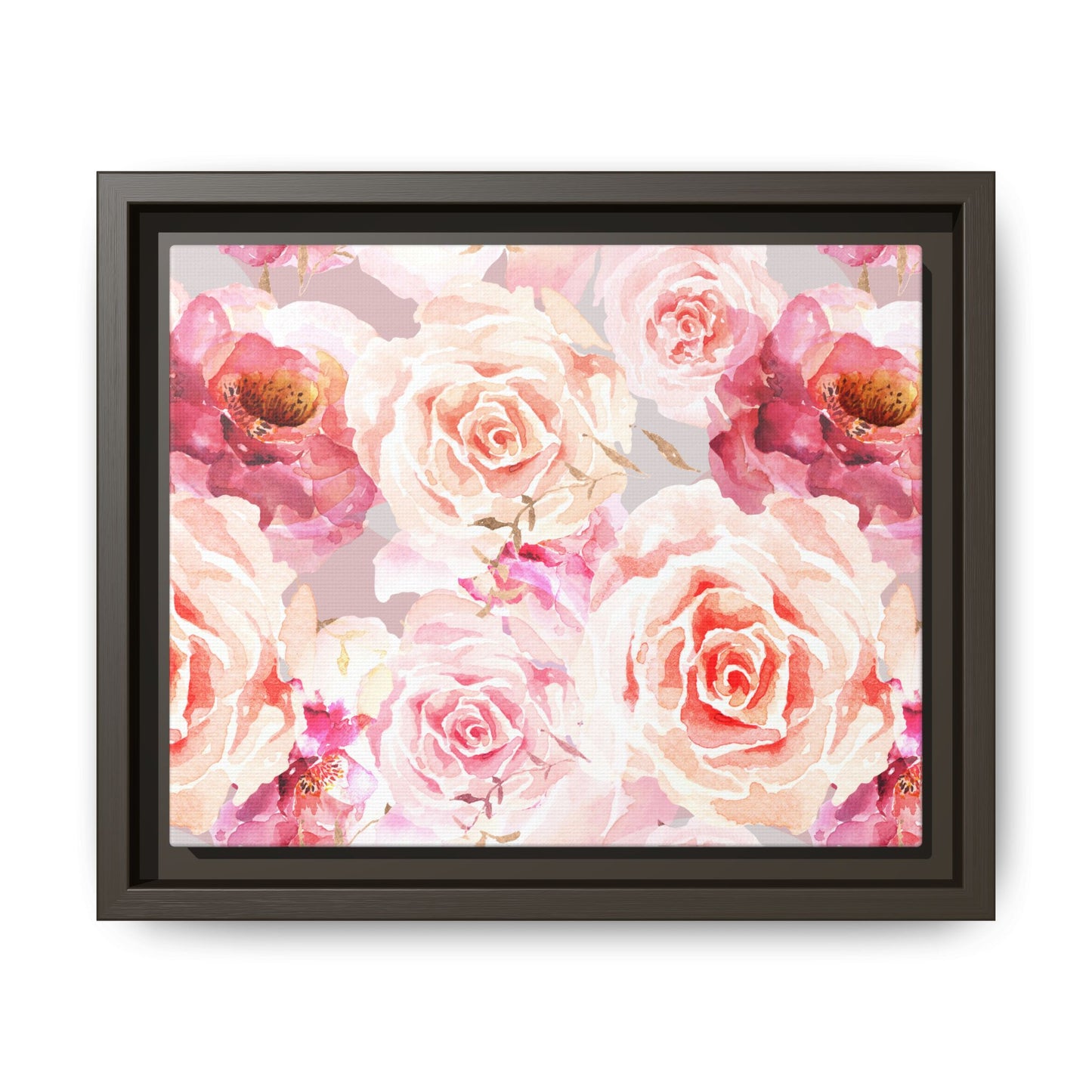 Bohemian Rose Framed Matte Canvas Art - Multiple Frame Colors & Size Options