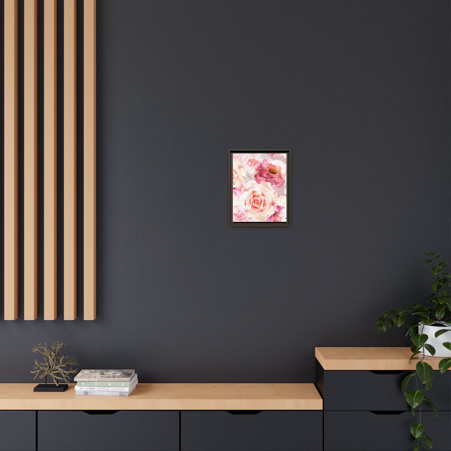 Bohemian Rose Framed Matte Canvas Art - Multiple Frame Colors & Size Options
