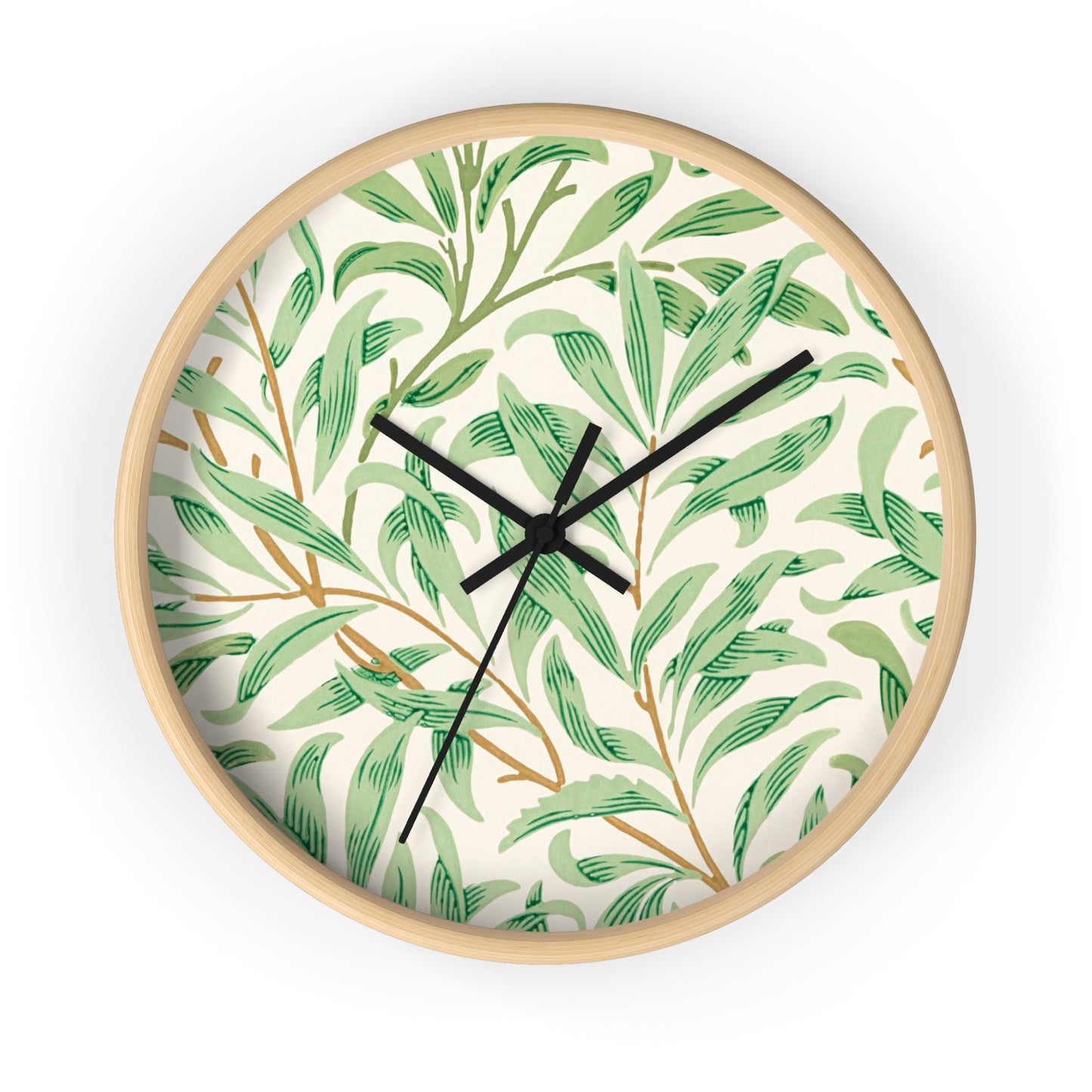 Willow Boughs Wall Clock - Select from Black, White or Natural Wood Frame