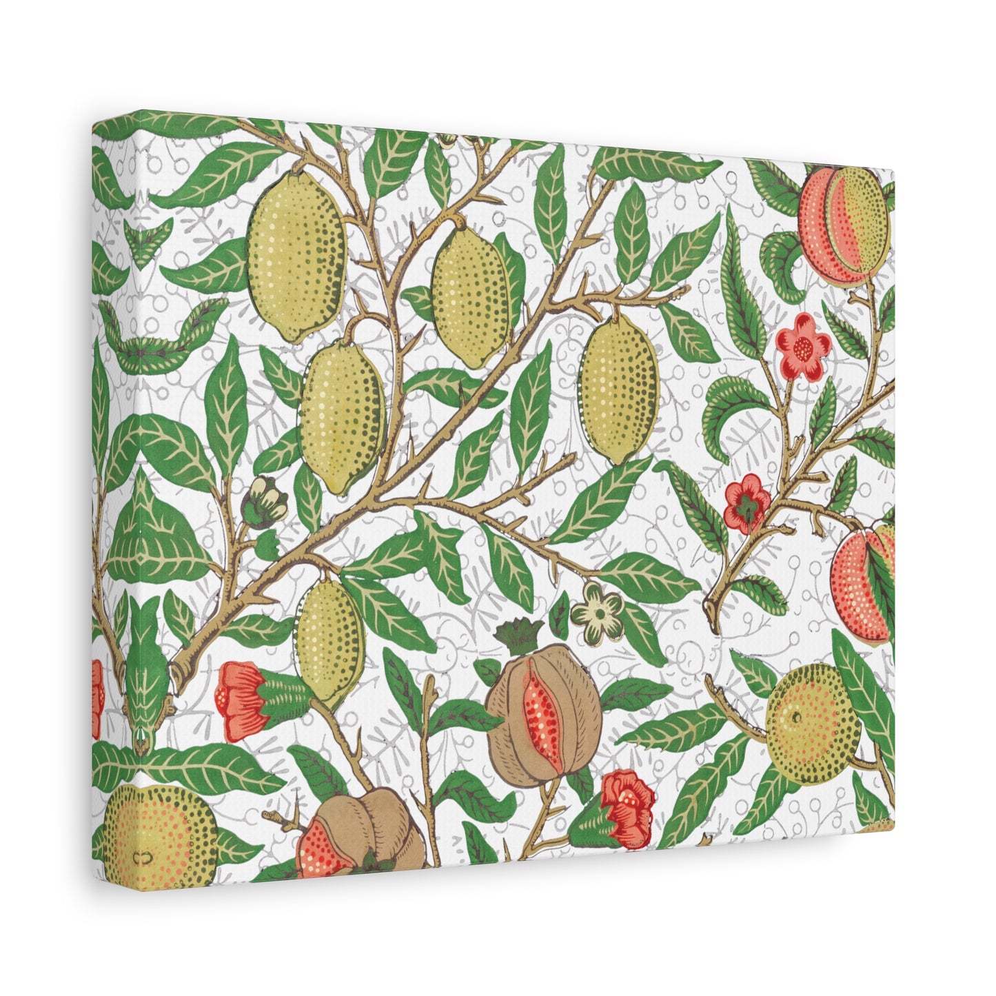Lemon Verbena Canvas Art Print - Multiple Sizing Options - Stretched Canvas Wall Art, Botanical Wall Decor, Nature Art Print, Flower & Fruit Design, Fruit Illustration by Morris
