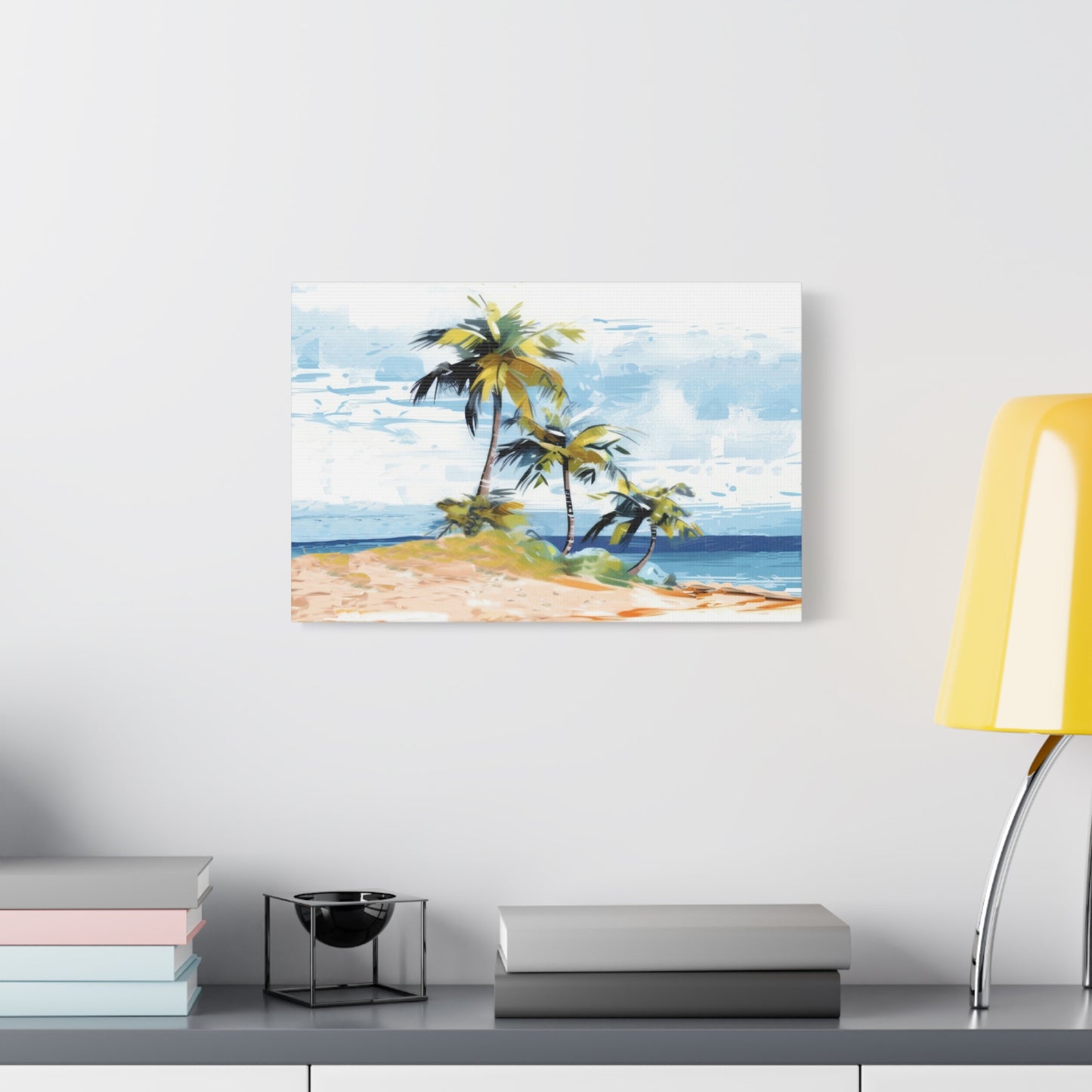 Tropical Retreat Canvas Wall Art Print - Multiple Sizing Options - Tropical Canvas Print, Coastal Wall Art, Beach Decor, Palm Tree Artwork