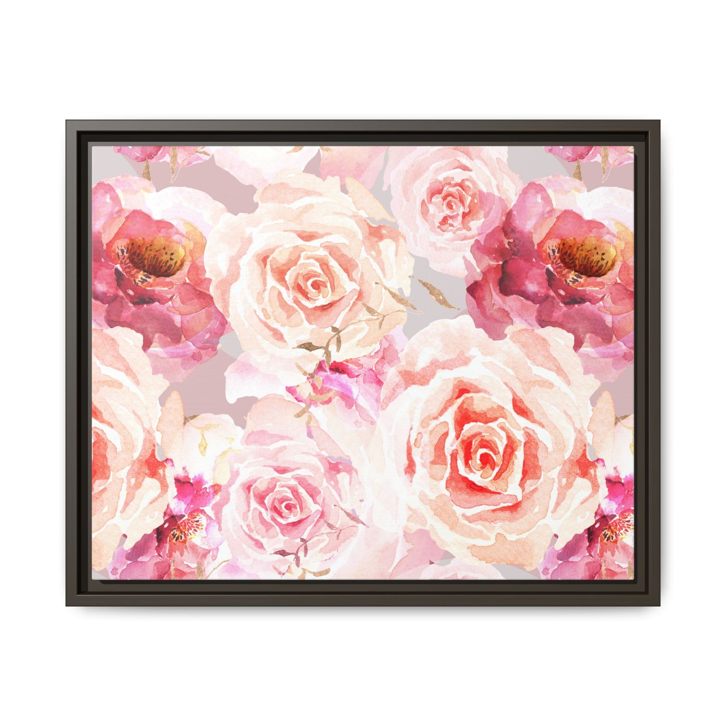 Bohemian Rose Framed Matte Canvas Art - Multiple Frame Colors & Size Options