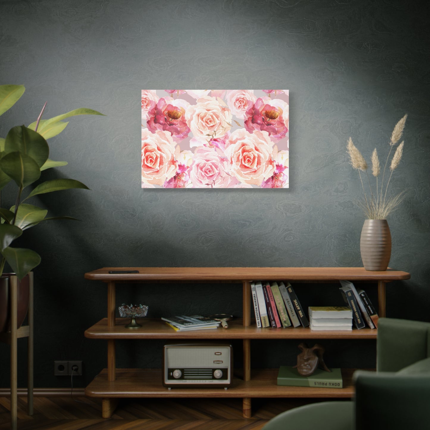 Bohemian Rose Canvas Wall Art Print - Multiple Sizing Options - Floral Canvas Wall Art, Beautiful Rose Blossom Decor, Home Decoration, Gift for Her, Wedding Present, Art for Living Room