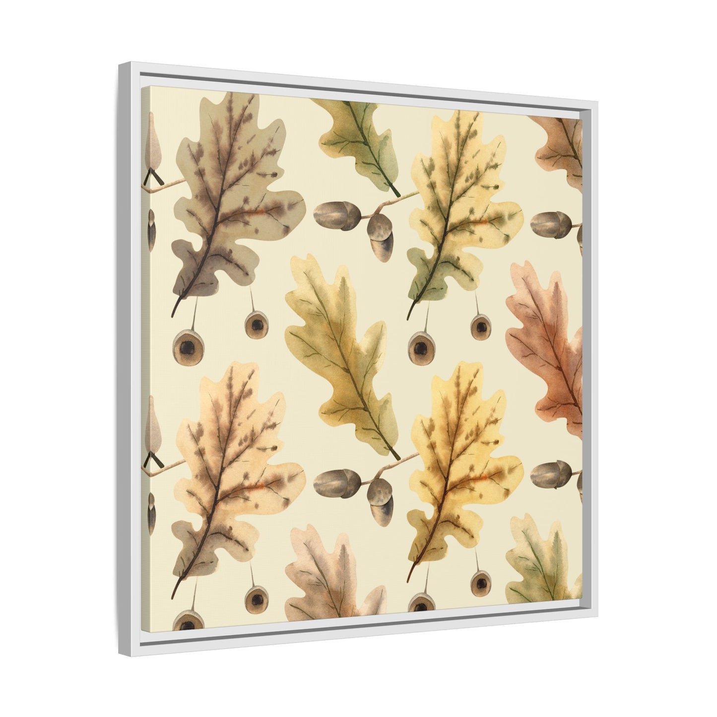 Oak Leaves Framed Matte Canvas Art - Multiple Frame Colors & Size Options