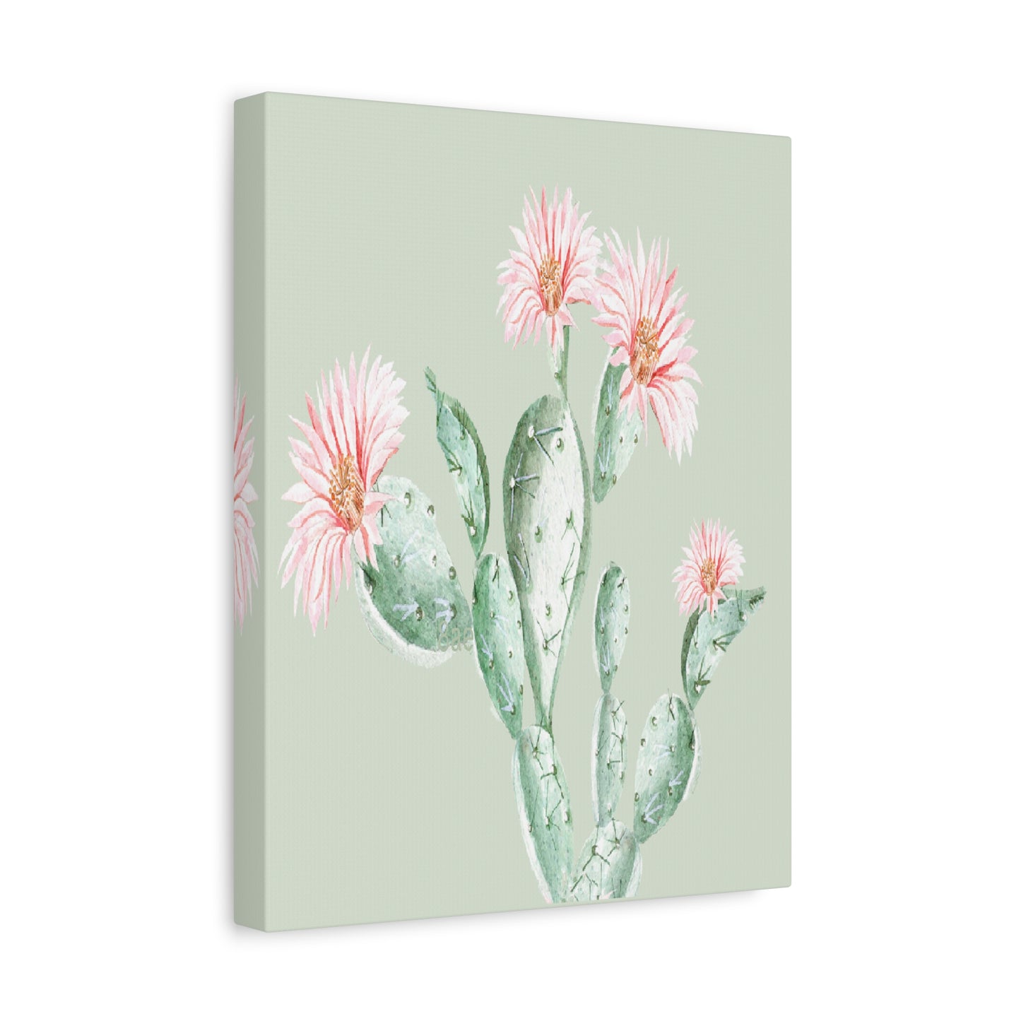 Cactus Flower Canvas Art Wall Print - Multiple Sizing Options - Cactus Floral Art Canvas, Western Home Decor, Nature Lovers Gift, Cactus Artwork