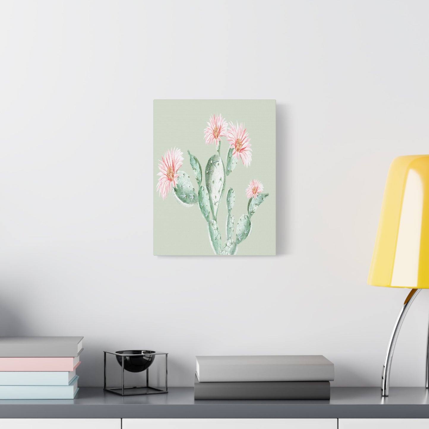 Cactus Flower Canvas Art Wall Print - Multiple Sizing Options - Cactus Floral Art Canvas, Western Home Decor, Nature Lovers Gift, Cactus Artwork