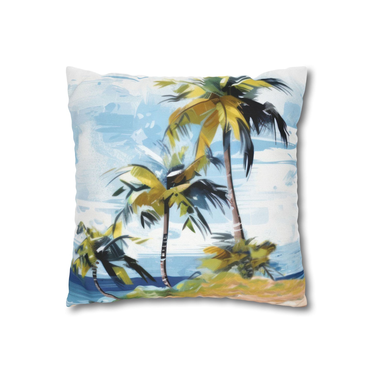 Tropical Retreat Printed Square Pillow Cover (no insert) - Multiple Sizes (14"x14", 16"x16", 18"x18", 20"x20"), Includes zipper closure