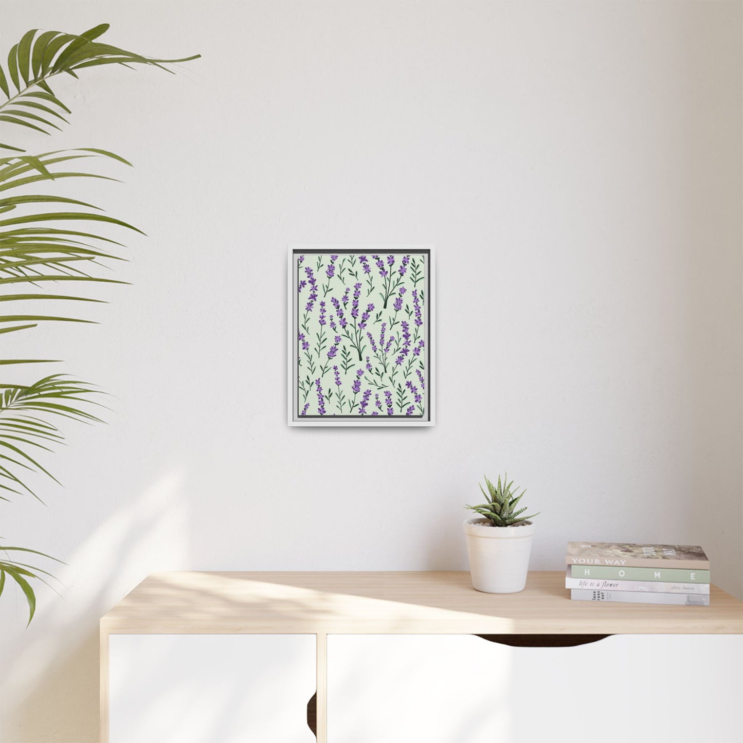 Lavender Sage Framed Matte Canvas Art - Multiple Frame Color & Size Options