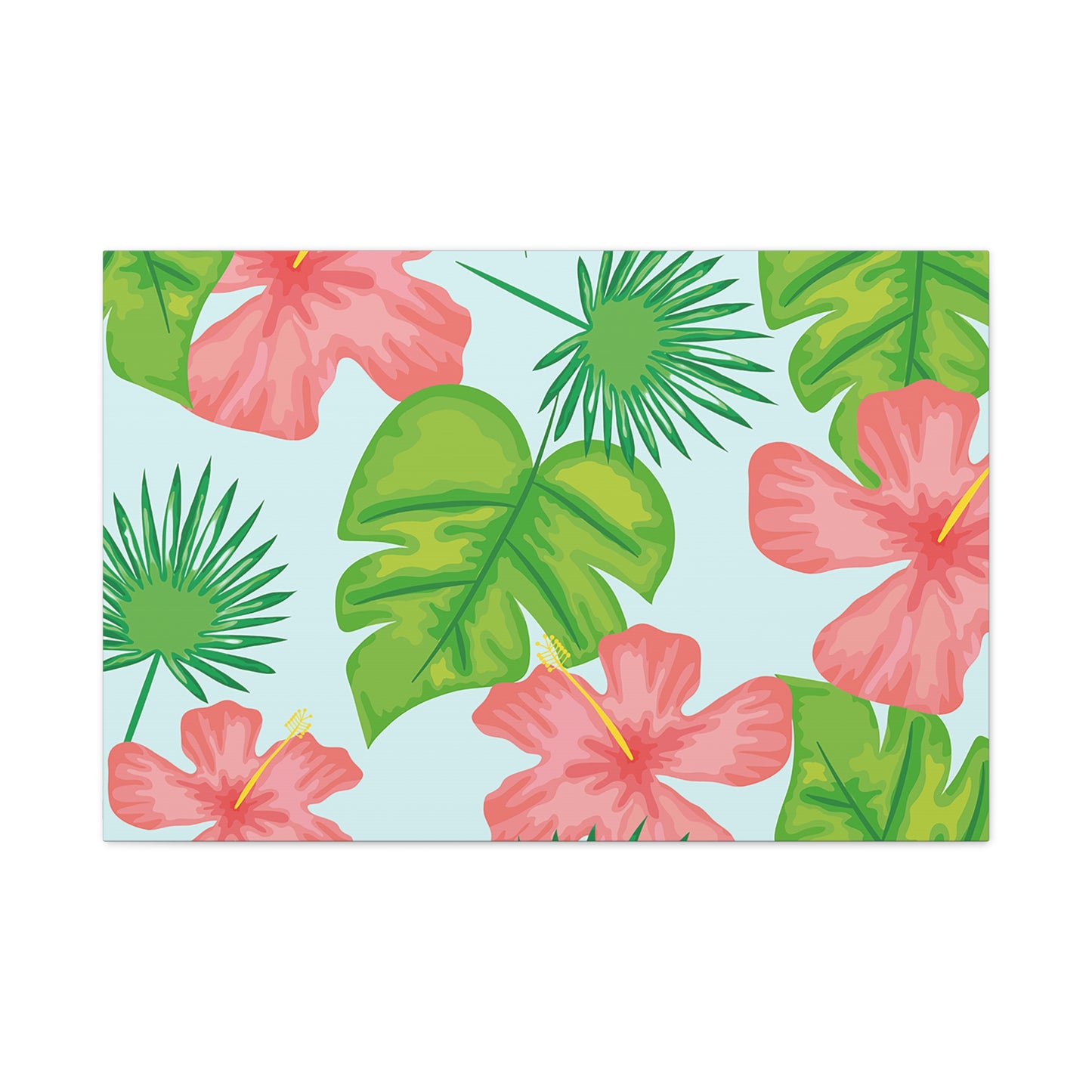 Tropical Island Canvas Art Print - Multiple Sizing Options - Tropical Art Wall Print, Floral Matte Canvas Home Decor