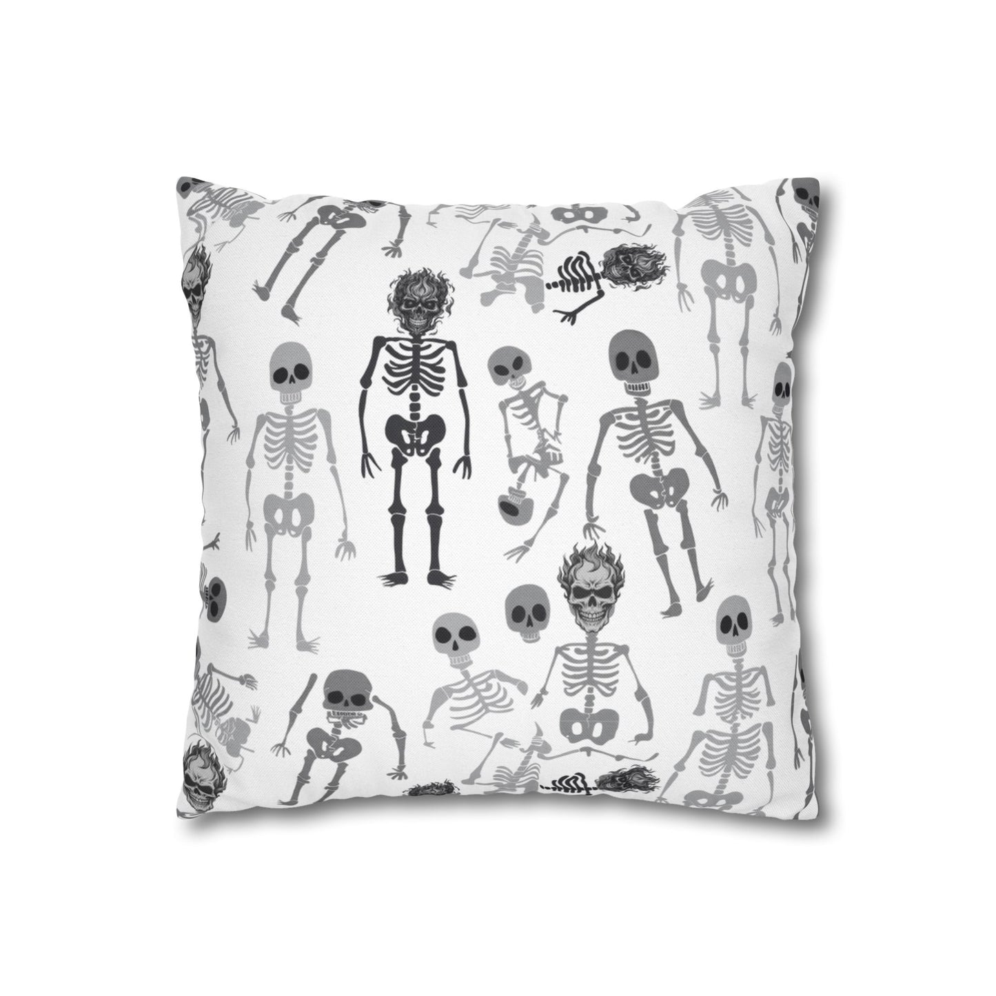 Skeletons Pillow Cover (no insert) - Multiple Sizes (14"x14", 16"x16", 18"x18", 20"x20") - Halloween Home Decor, Skeleton Throw Pillow, Halloween Throw Pillow Cover, Spooky Gift Idea, Unique Pillow Cover - Price for 1 pillow cover