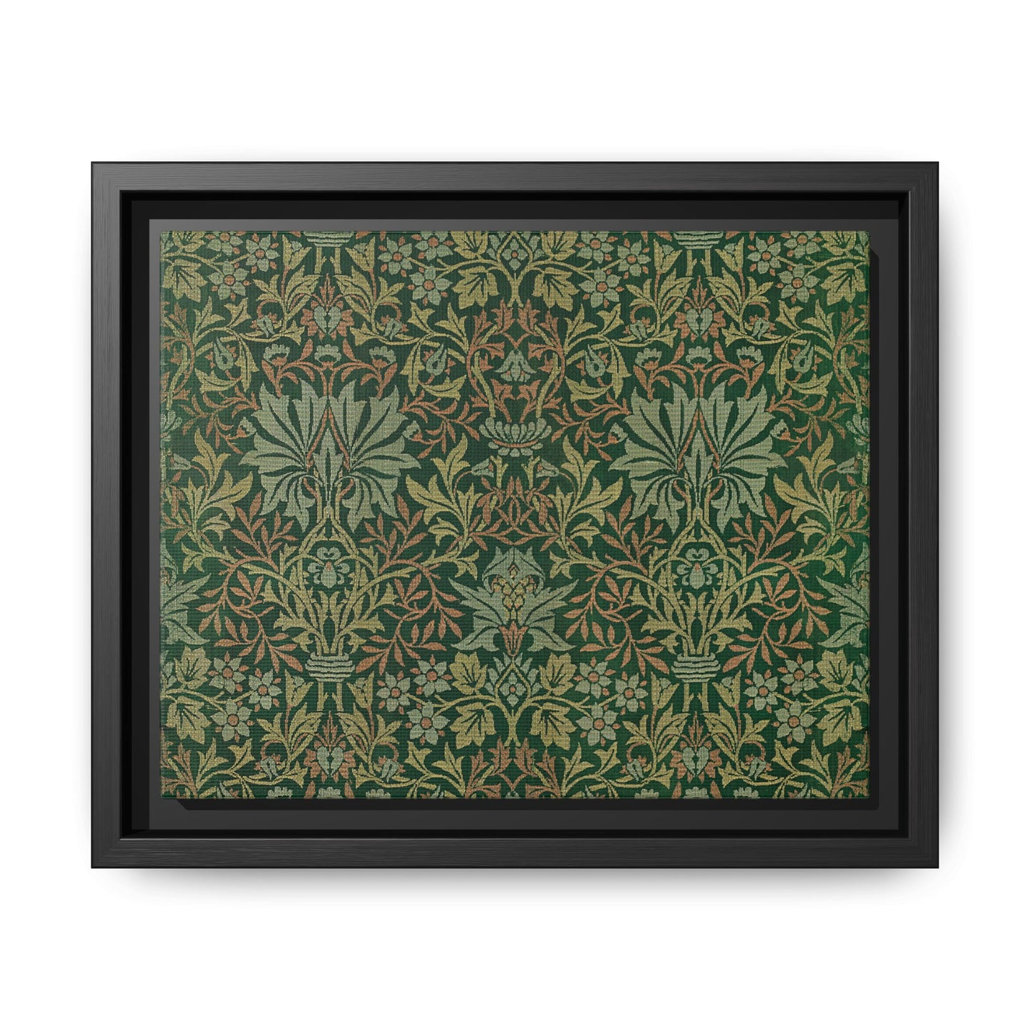 Flower Garden Framed Matte Canvas Art - Multiple Frame Colors & Size Options