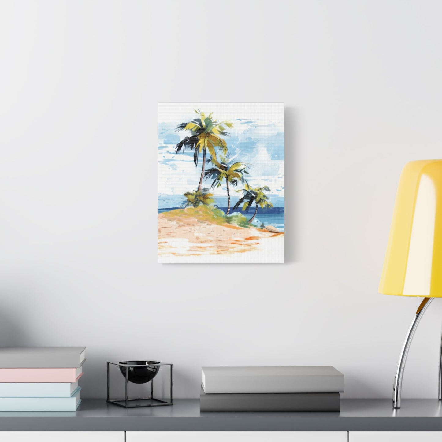 Tropical Retreat Canvas Wall Art Print - Multiple Sizing Options - Tropical Canvas Print, Coastal Wall Art, Beach Decor, Palm Tree Artwork