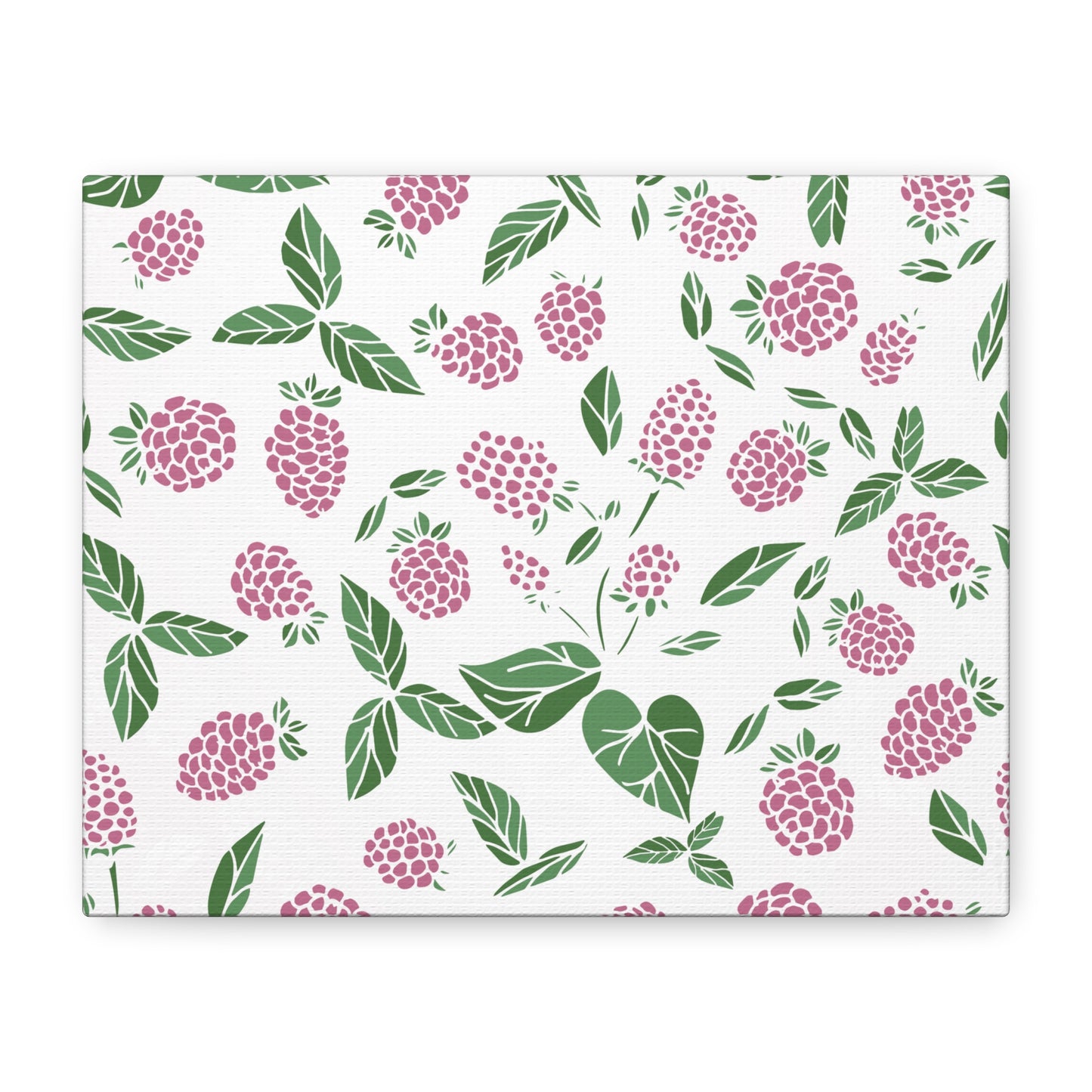 Pink Berry Canvas Wall Art Print - Multiple Sizing Options - Pink & White Art Canvas, Raspberry Print Decor, Gift for her
