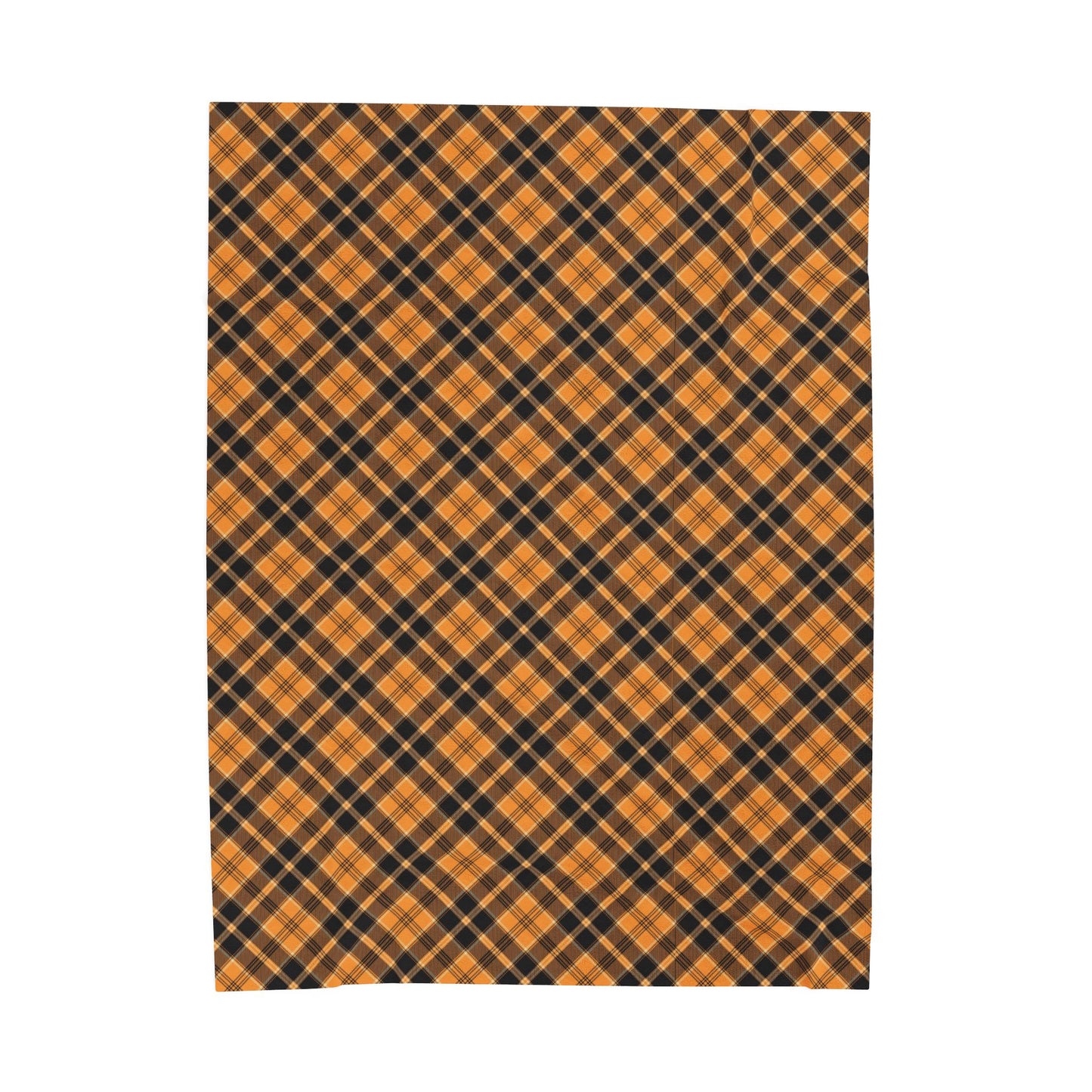 Halloween Plaid Velveteen Plush Blanket - Multiple Sizes (30"x40", 50"x60", 60"x80") Warm Throw for Fall Decor, Perfect Gift for Home, Halloween & Thanksgiving Throw Blanket