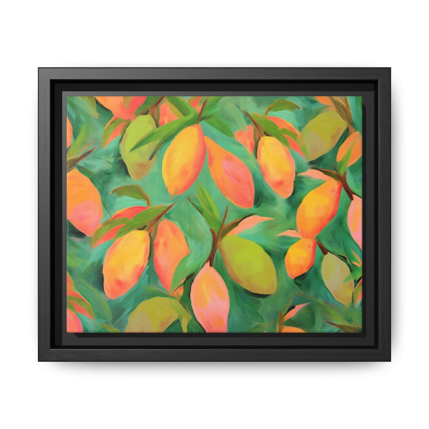 Mangoes Framed Matte Canvas Art - Multiple Frame Color & Size Options