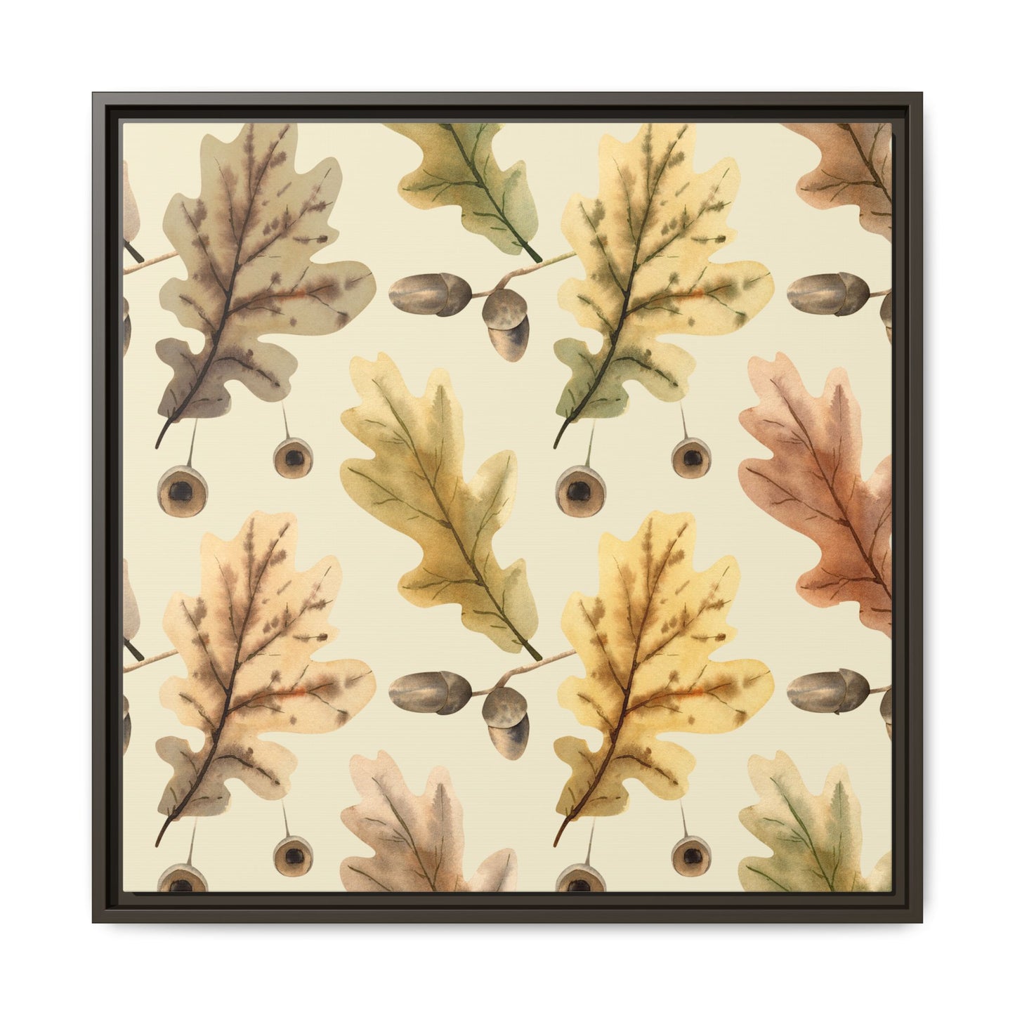 Oak Leaves Framed Matte Canvas Art - Multiple Frame Colors & Size Options