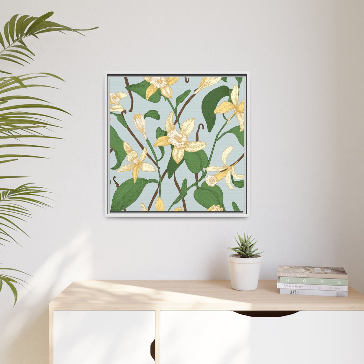 Vanilla Bean Framed Matte Canvas Art - Multiple Frame Colors & Size Options
