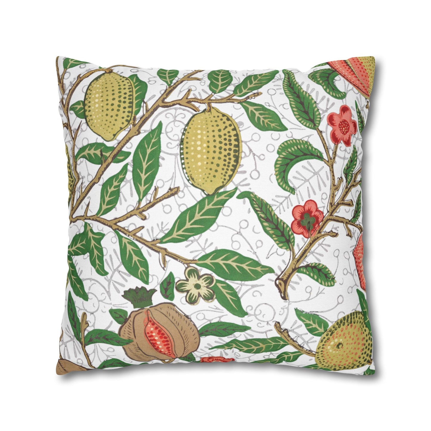 Lemon Verbena Printed Square Pillow Cover (No Insert) - Multiple Sizes (14"x14", 16"x16", 18"x18", 20"x20"), Includes zipper closure