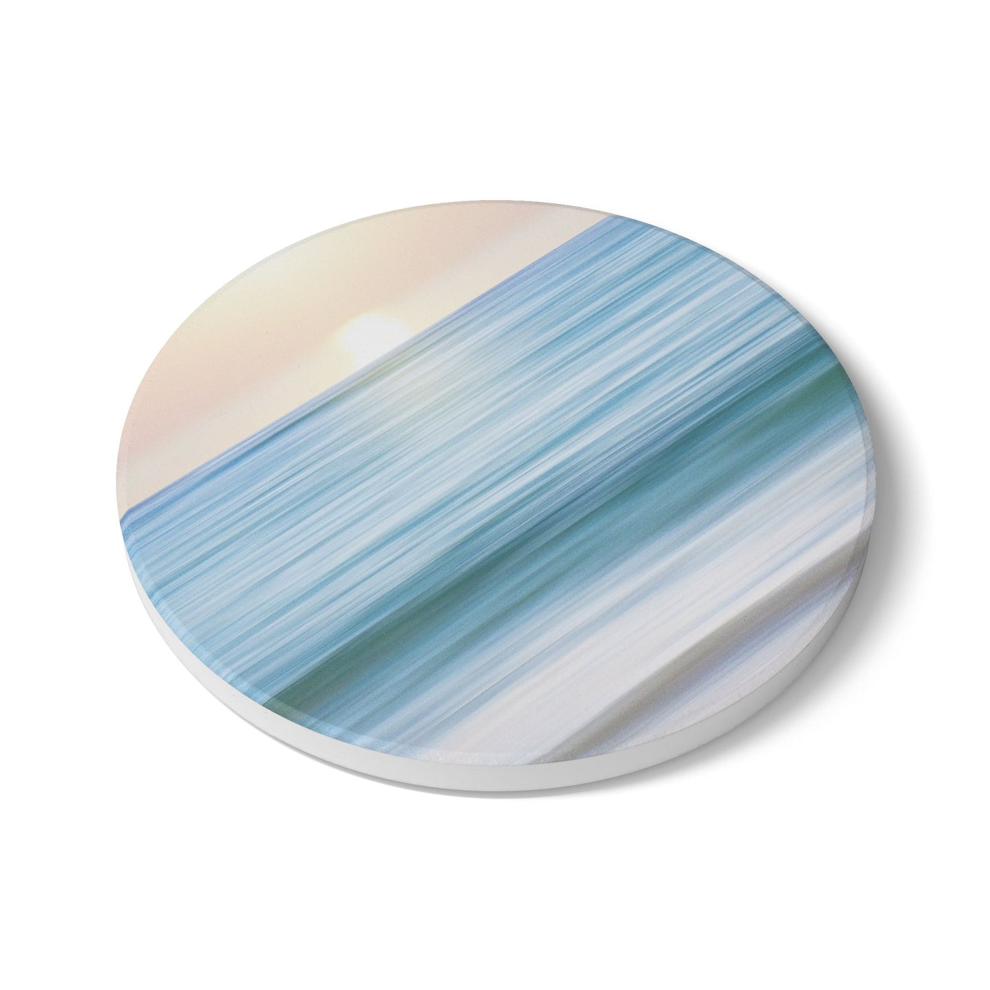 Coastal Cottage Sunset - Ceramic Tile Coaster, Cork Backed - Round or Square Size Choices, Perfect for Coastal Home Decor & Gifts - Priced per coaster