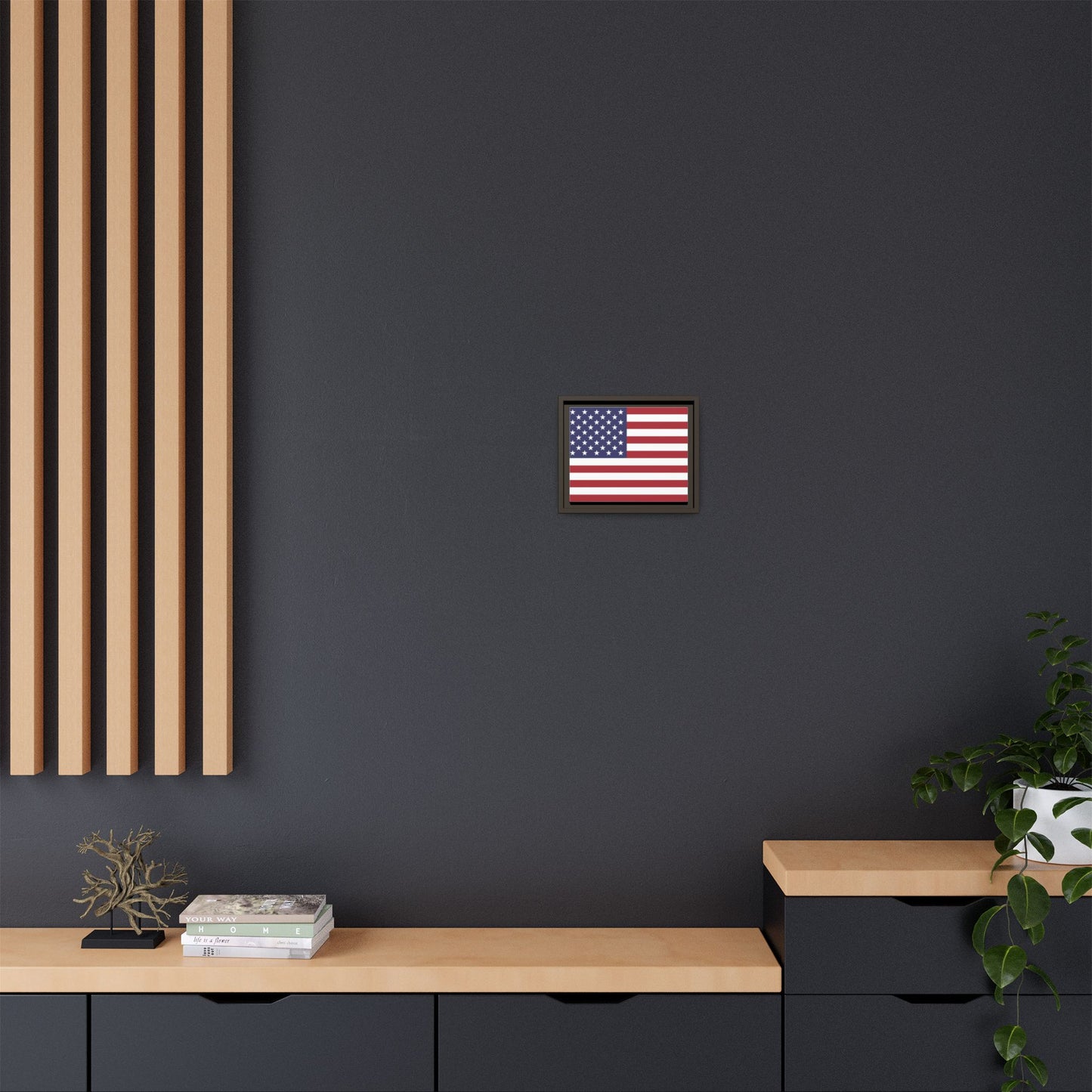 American Flag Framed Canvas Wall Art, Multiple Sizing Options with 1.25" depth - Patriotic Home Decor, USA Flag Artwork, Independence Day Decoration, Gift for Veterans