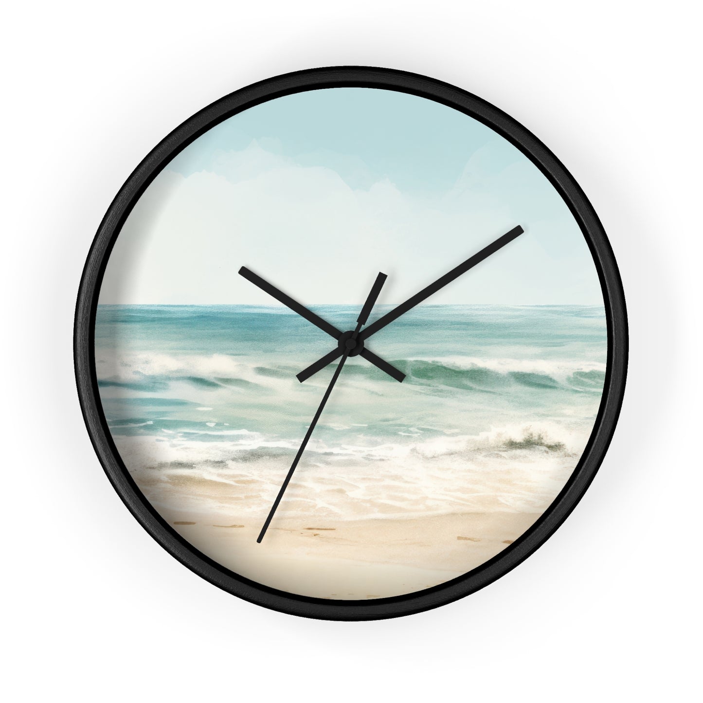 Ocean Breeze Wall Clock - Select from Black, White or Natural Wood Color