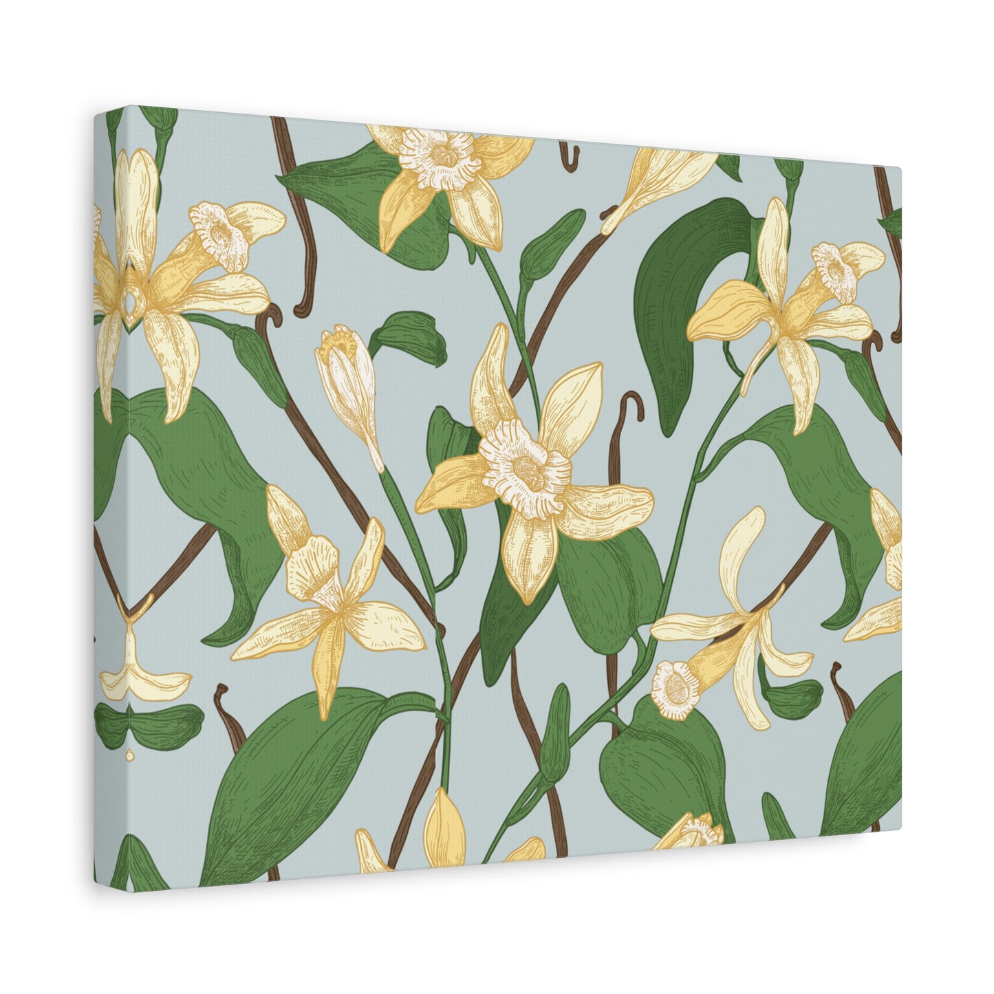 Vanilla Bean Canvas Art Print - Multiple Sizing Options - Vanilla Floral Canvas Wall Art, Botanical Home Decor, Spring Decoration, Gift for Her