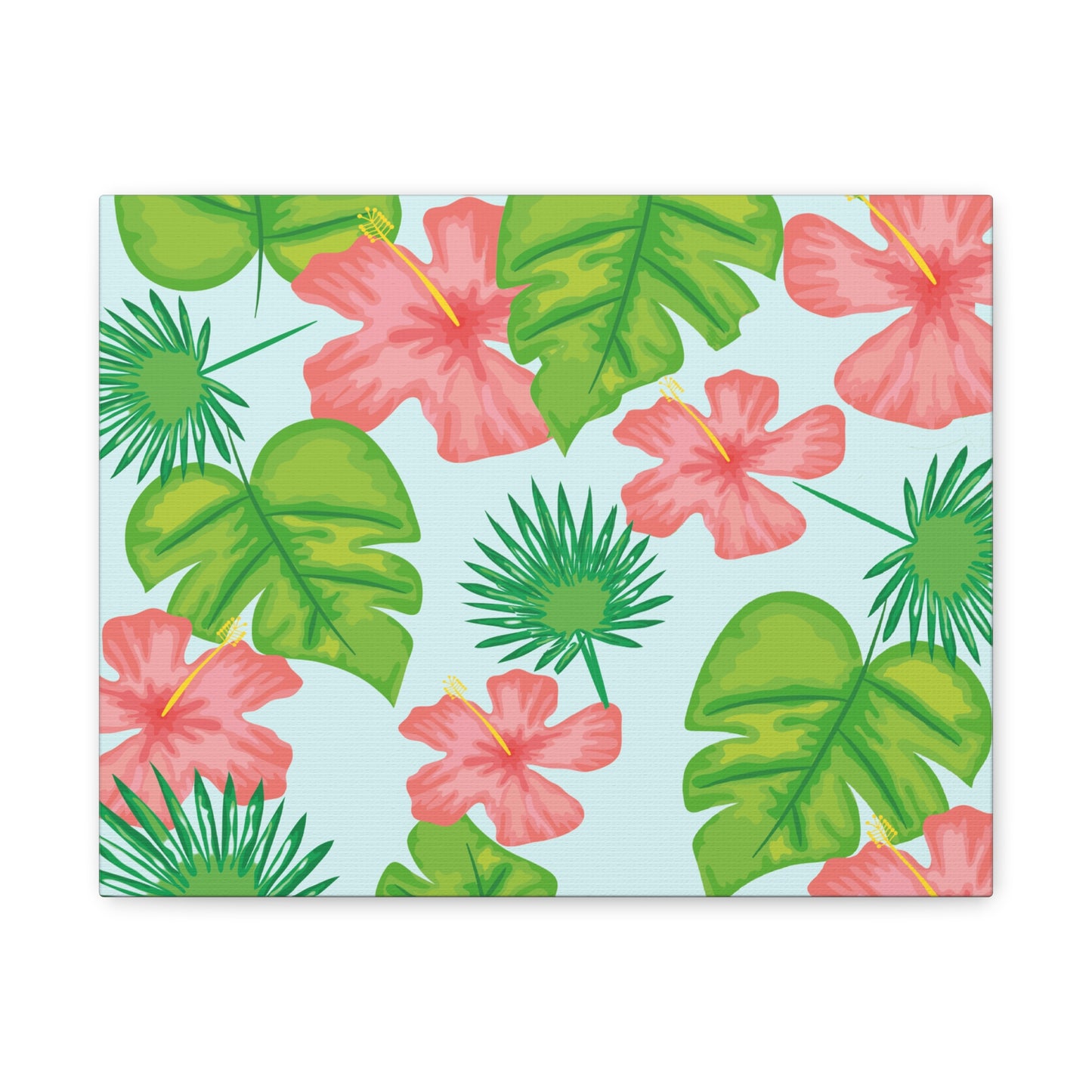 Tropical Island Canvas Art Print - Multiple Sizing Options - Tropical Art Wall Print, Floral Matte Canvas Home Decor