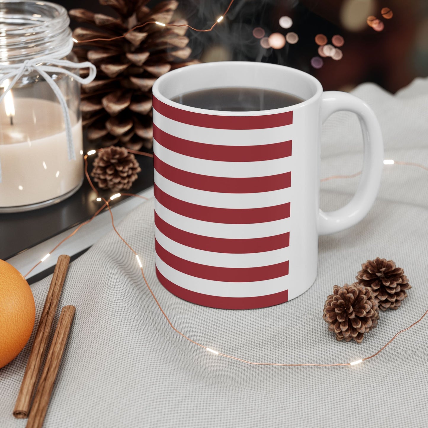 American Flag Mug - 11 oz. & 15 oz. size options - Patriotic Ceramic Mug | USA Flag Design for Coffee Lovers, 4th of July Gift, Home Decor, Tea Drinkware, Independence Day Celebration