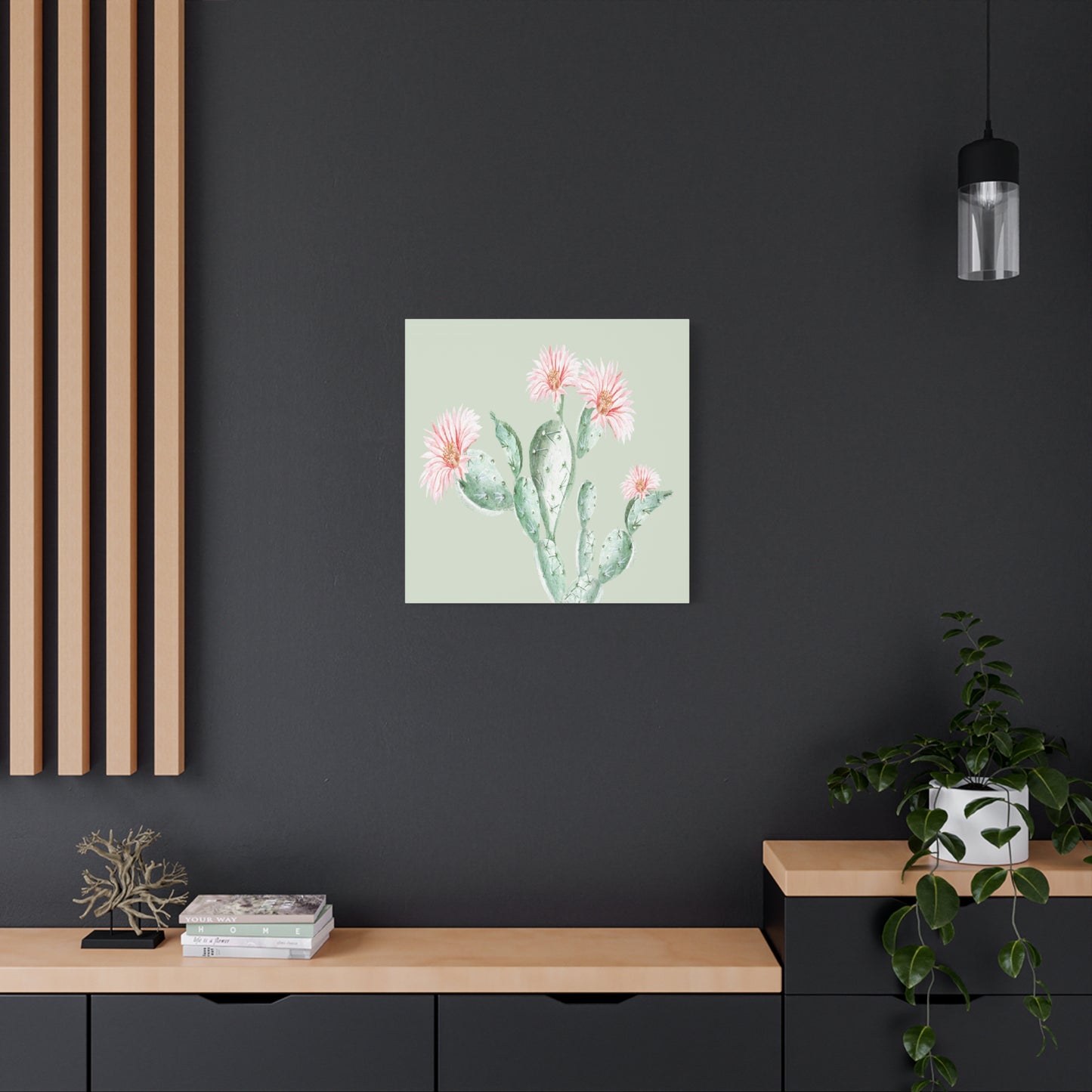 Cactus Flower Canvas Art Wall Print - Multiple Sizing Options - Cactus Floral Art Canvas, Western Home Decor, Nature Lovers Gift, Cactus Artwork