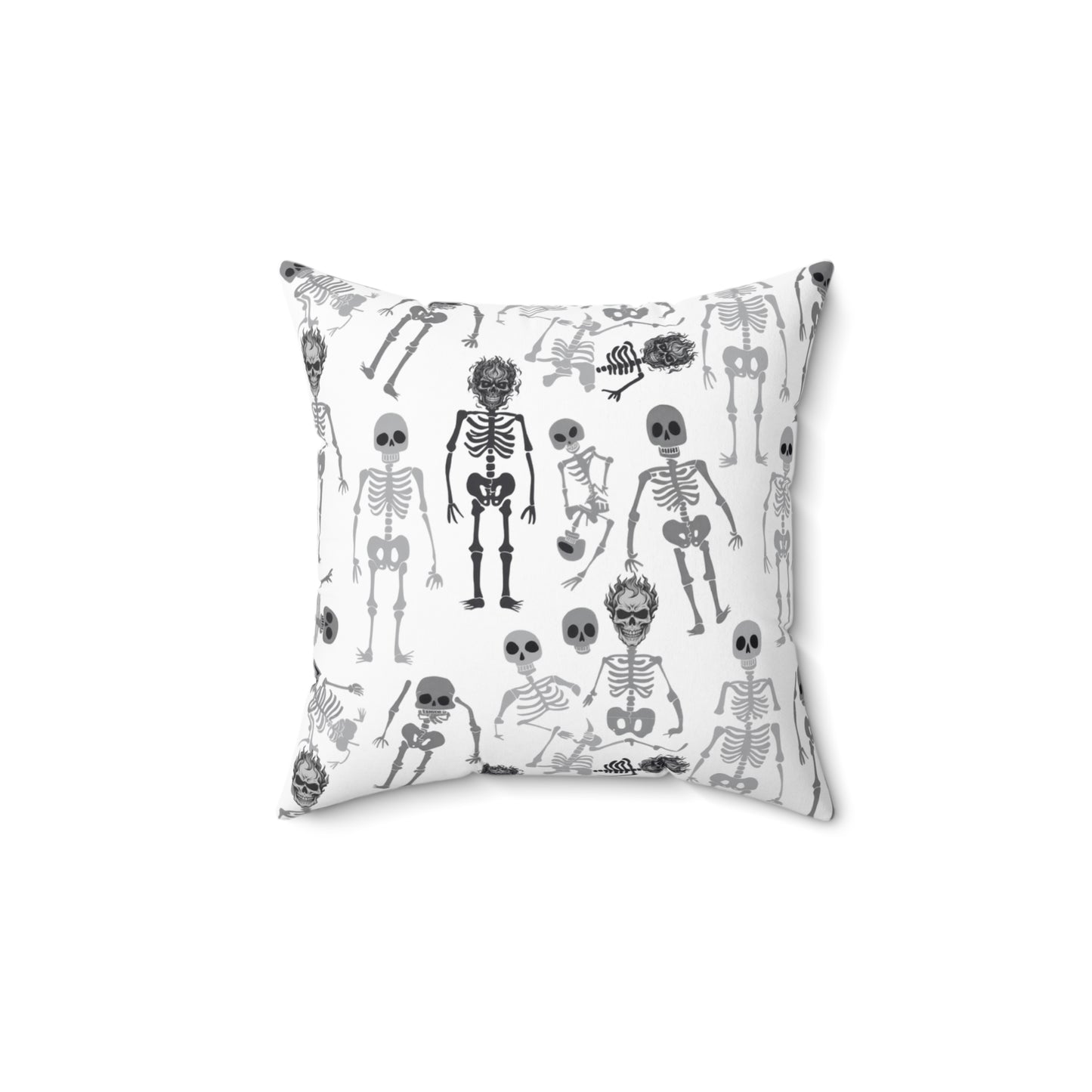 Skeletons Pillow (includes insert) Multiple Sizes (14"x14", 16"x16", 18"x18", 20"x20") - Spooky Skeleton Pattern Pillow Halloween Home Decor, Skeleton Throw Pillow, Halloween Home Accent - Price for 1 pillow