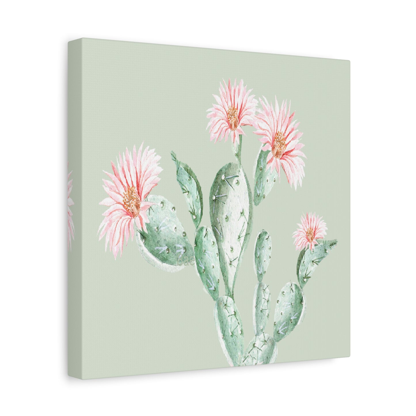 Cactus Flower Canvas Art Wall Print - Multiple Sizing Options - Cactus Floral Art Canvas, Western Home Decor, Nature Lovers Gift, Cactus Artwork