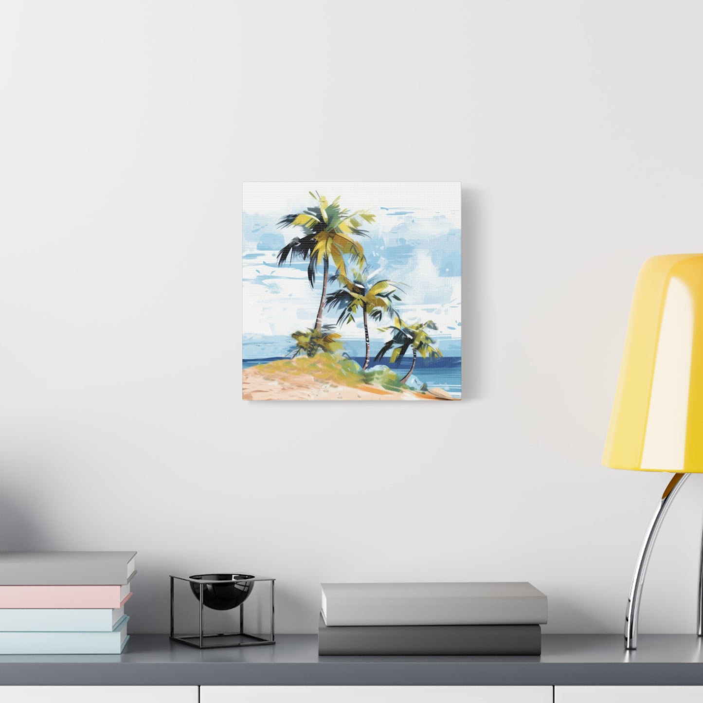 Tropical Retreat Canvas Wall Art Print - Multiple Sizing Options - Tropical Canvas Print, Coastal Wall Art, Beach Decor, Palm Tree Artwork