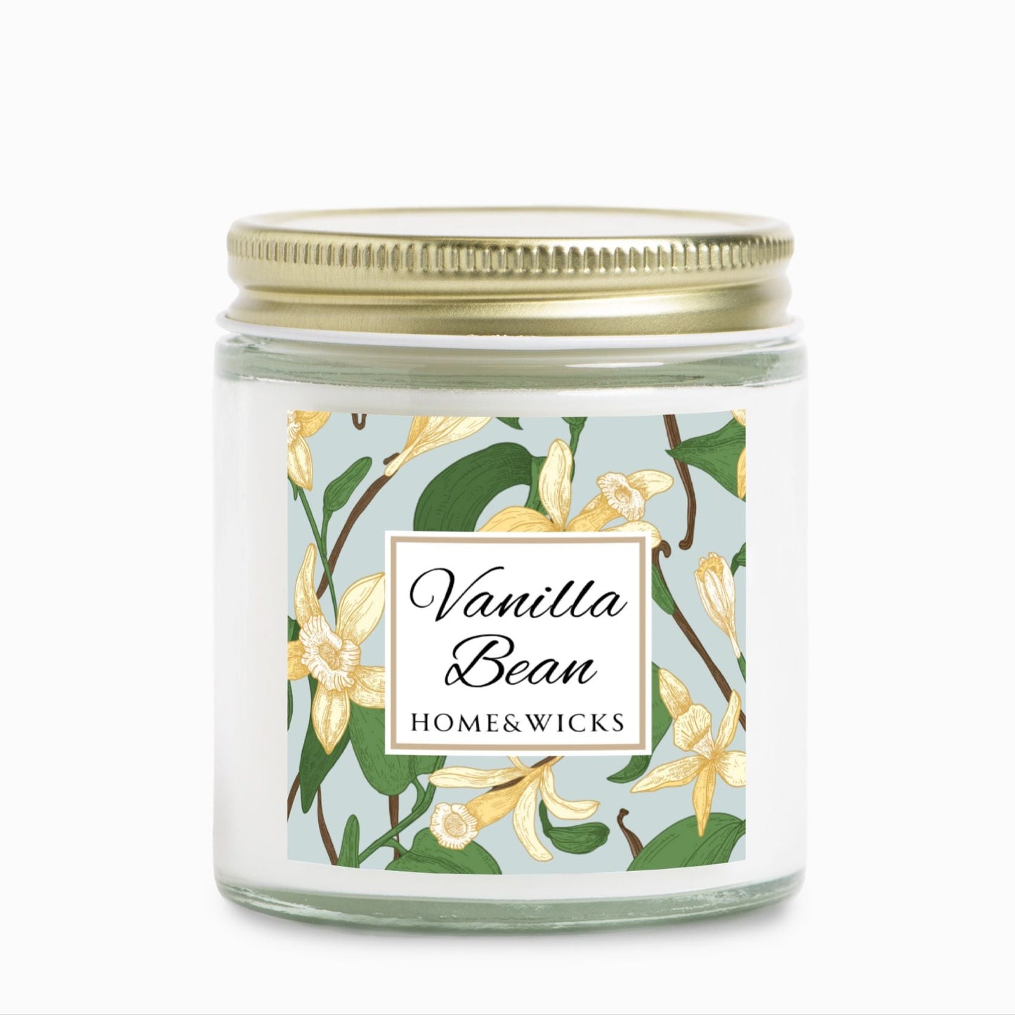 Vanilla Bean Coconut Apricot Wax Candle, 4 oz Amber Jar, Gold Lid - Relaxing Scent, Gift for Her, Vanilla Aromatherapy, Natural Coconut Wax