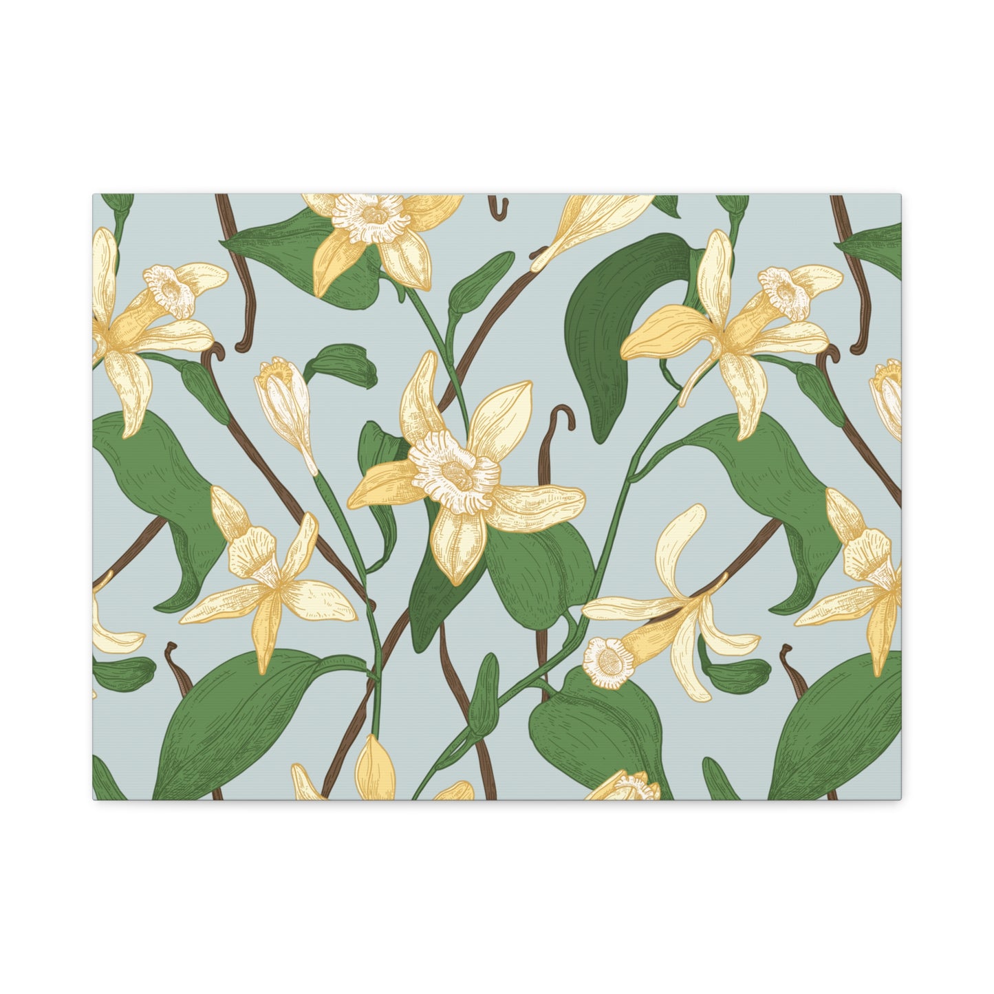 Vanilla Bean Canvas Art Print - Multiple Sizing Options - Vanilla Floral Canvas Wall Art, Botanical Home Decor, Spring Decoration, Gift for Her