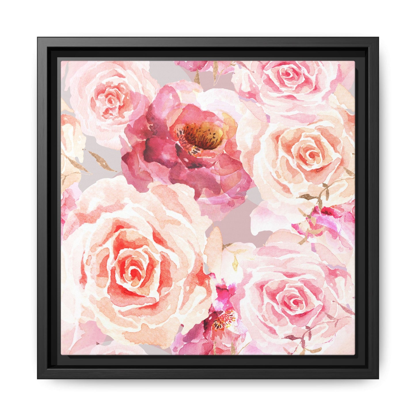 Bohemian Rose Framed Matte Canvas Art - Multiple Frame Colors & Size Options