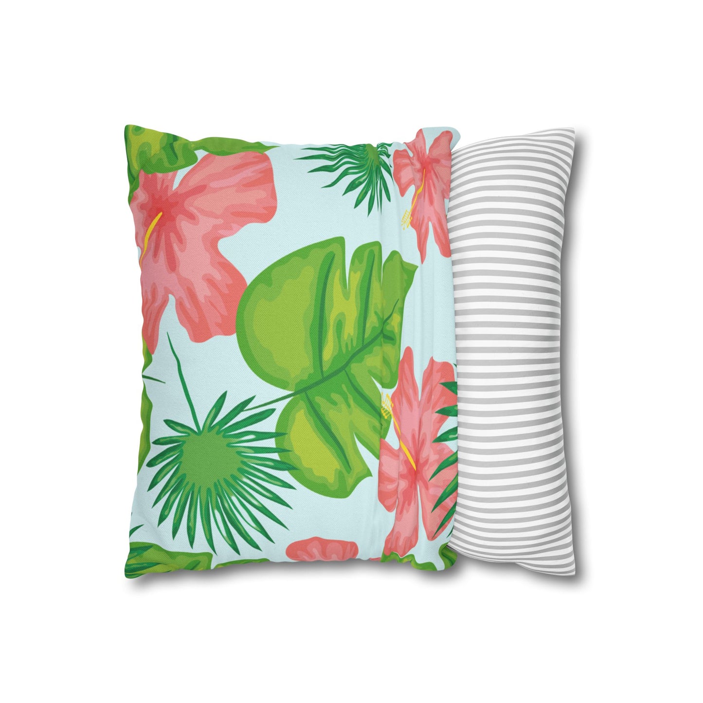 Tropical Island Printed Square Pillow Cover (no insert) - Multiple Sizes (14"x14", 16"x16", 18"x18", 20"x20"), Includes zipper closure