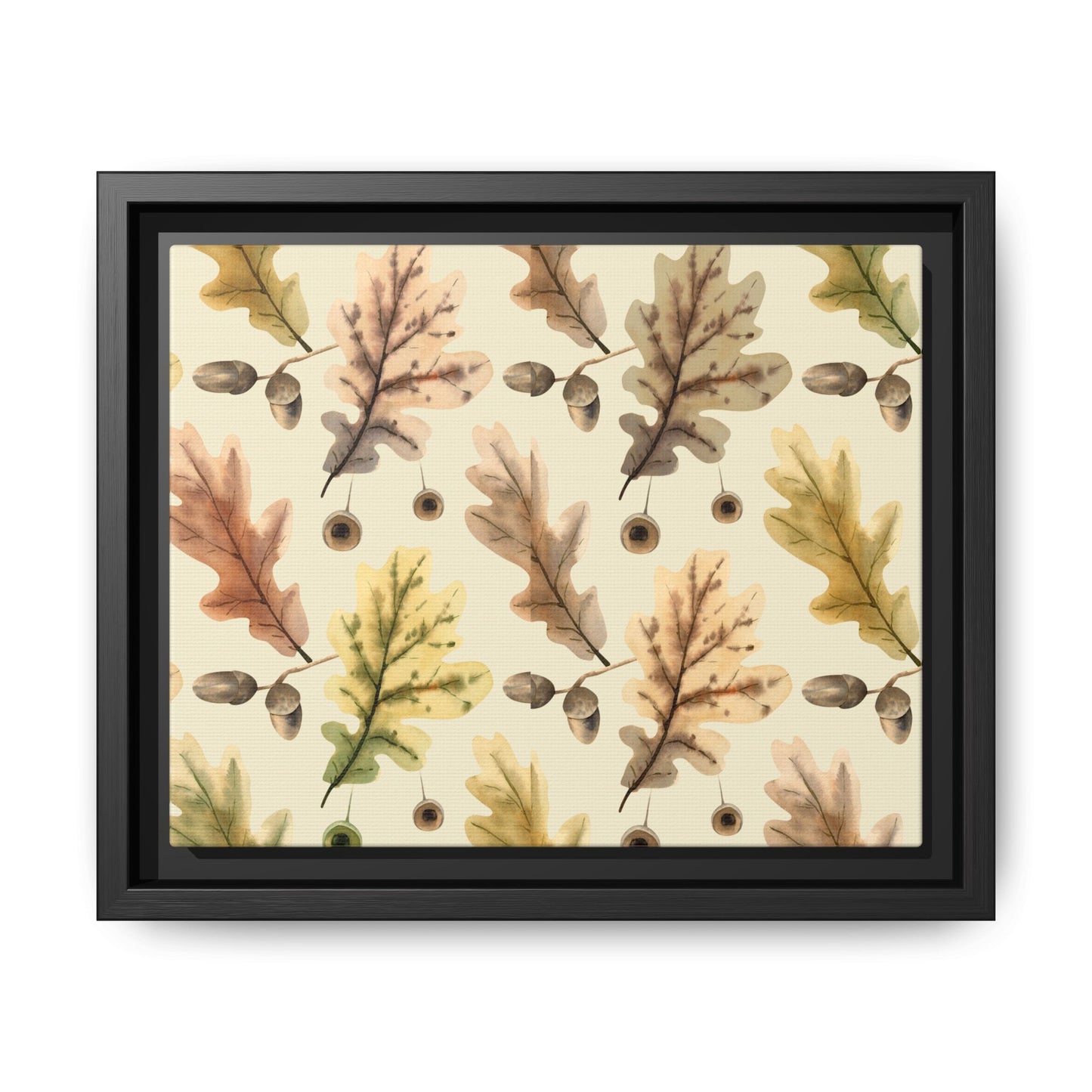 Oak Leaves Framed Matte Canvas Art - Multiple Frame Colors & Size Options