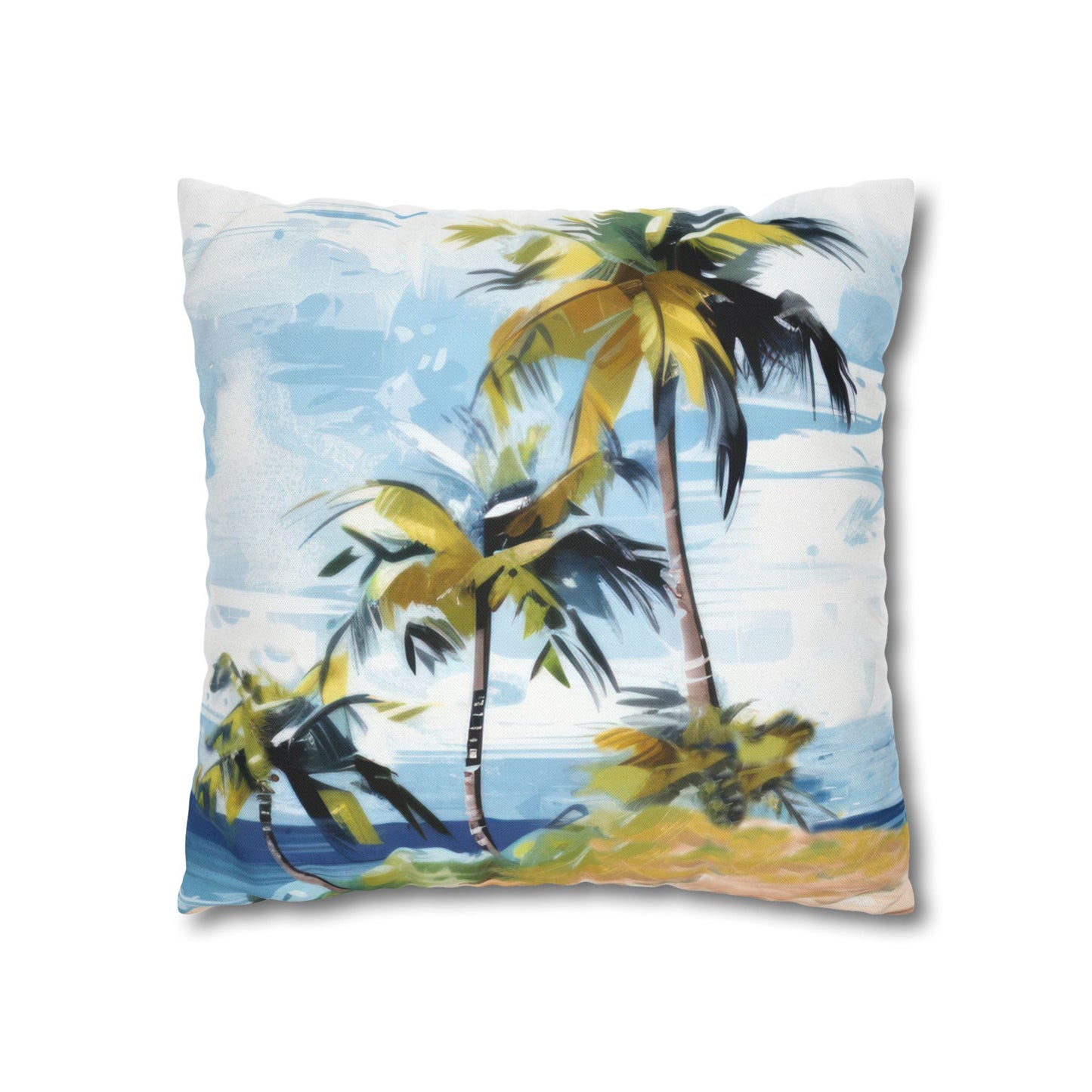 Tropical Retreat Printed Square Pillow Cover (no insert) - Multiple Sizes (14"x14", 16"x16", 18"x18", 20"x20"), Includes zipper closure