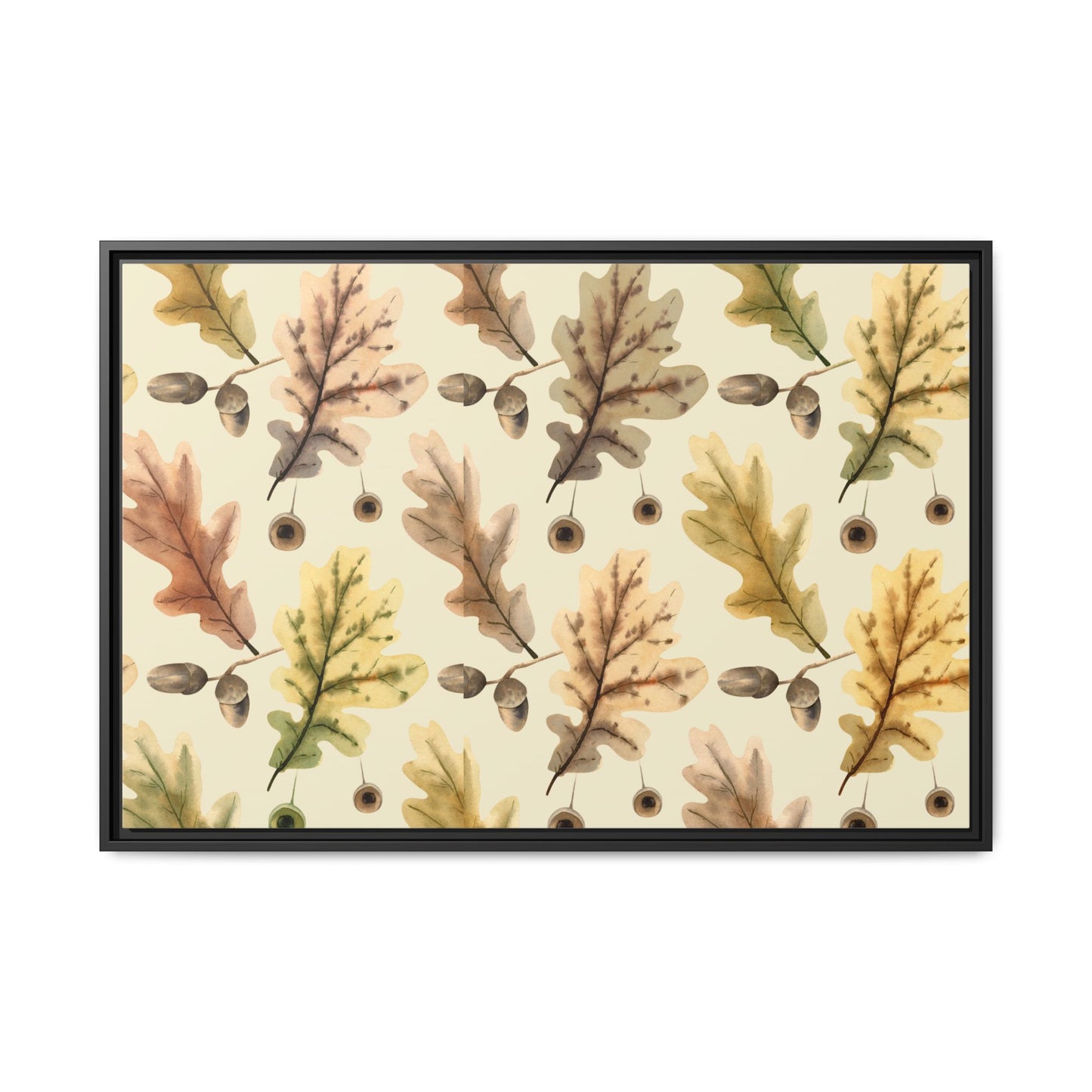 Oak Leaves Framed Matte Canvas Art - Multiple Frame Colors & Size Options