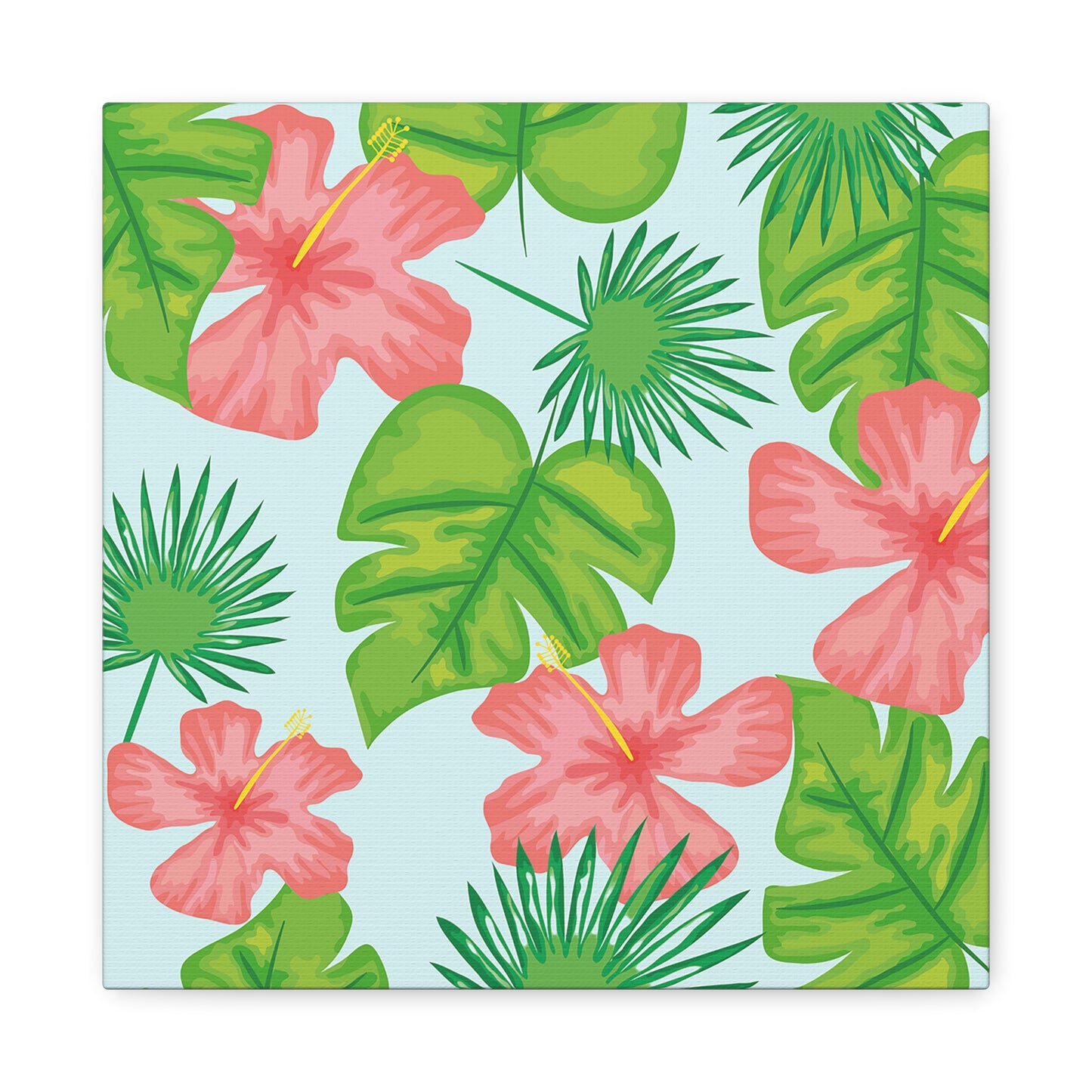 Tropical Island Canvas Art Print - Multiple Sizing Options - Tropical Art Wall Print, Floral Matte Canvas Home Decor